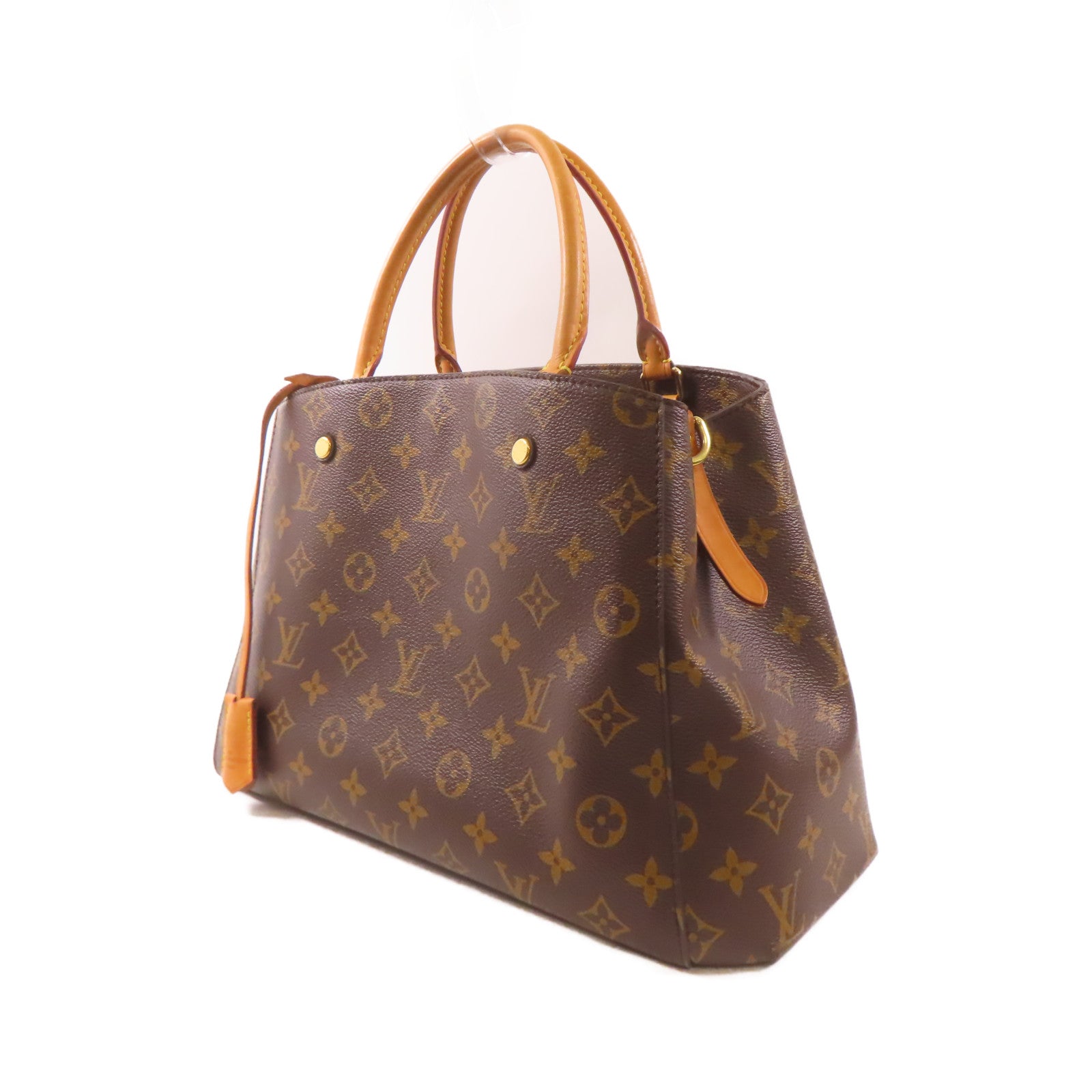 LOUIS VUITTON Monogram Montaigne金扣手挽肩背兩用袋棕色