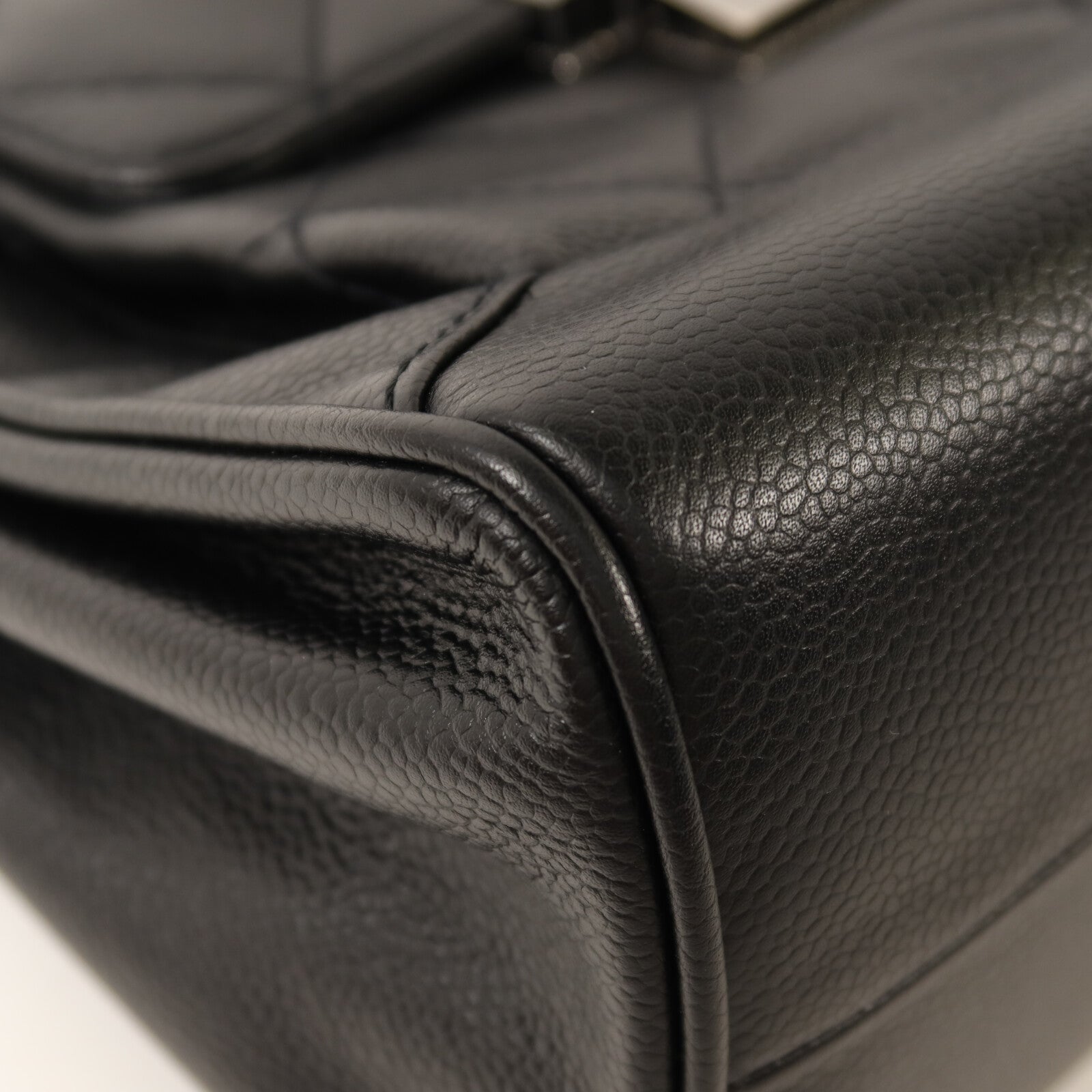 CHANEL 牛皮皮革Accordion Flap銀扣鏈帶肩背袋