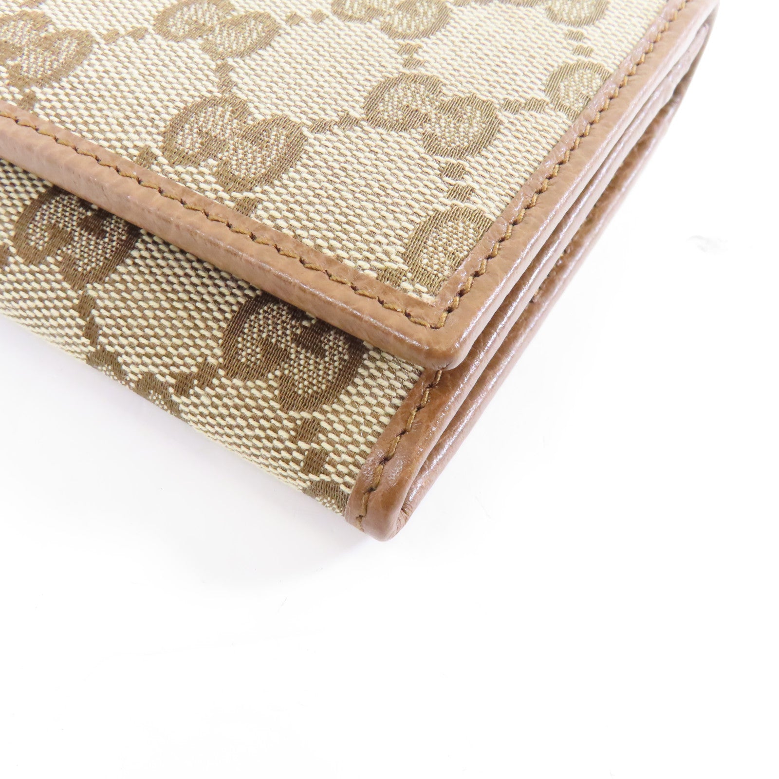 GUCCI 帆布Long Wallet金扣長錢包啡色