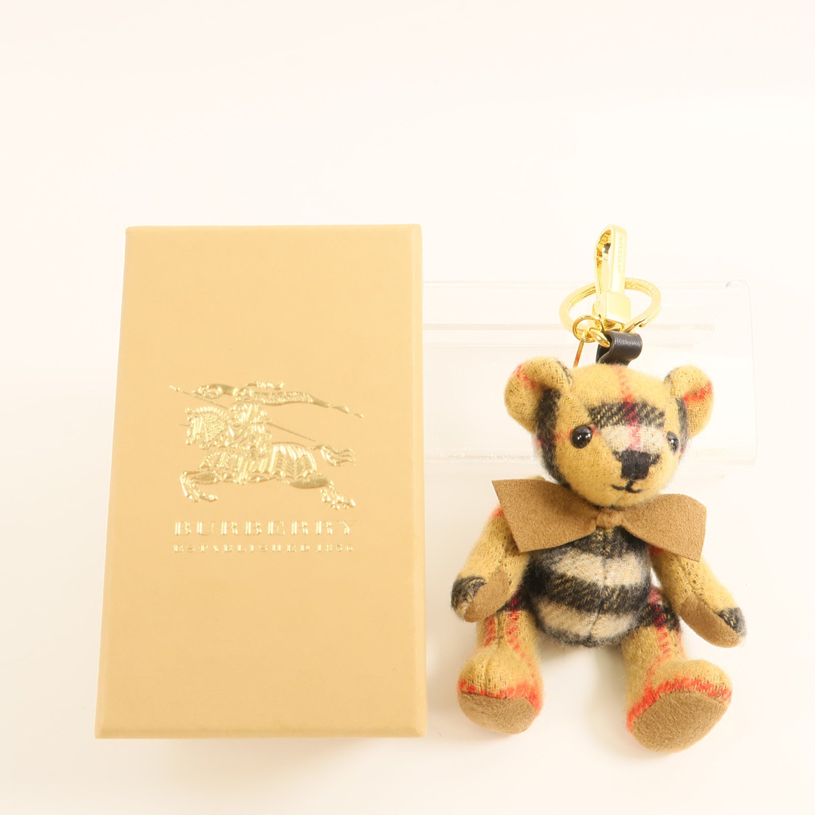 BURBERRY 棉質Thomas Bear Charm/Key Ring金扣掛飾/鑰匙圈