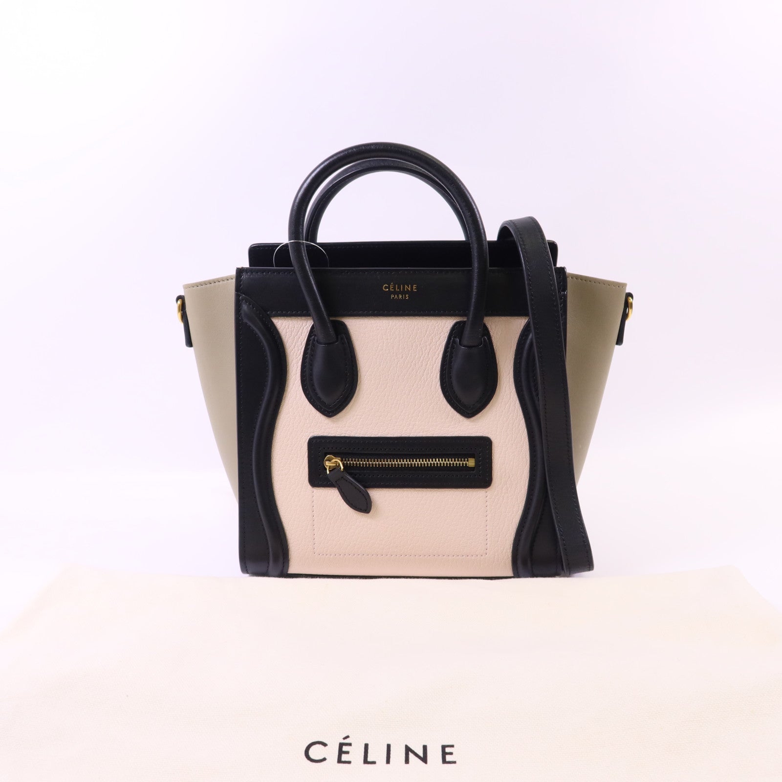 CELINE 牛皮皮革Nano Luggage金扣手挽肩背兩用袋