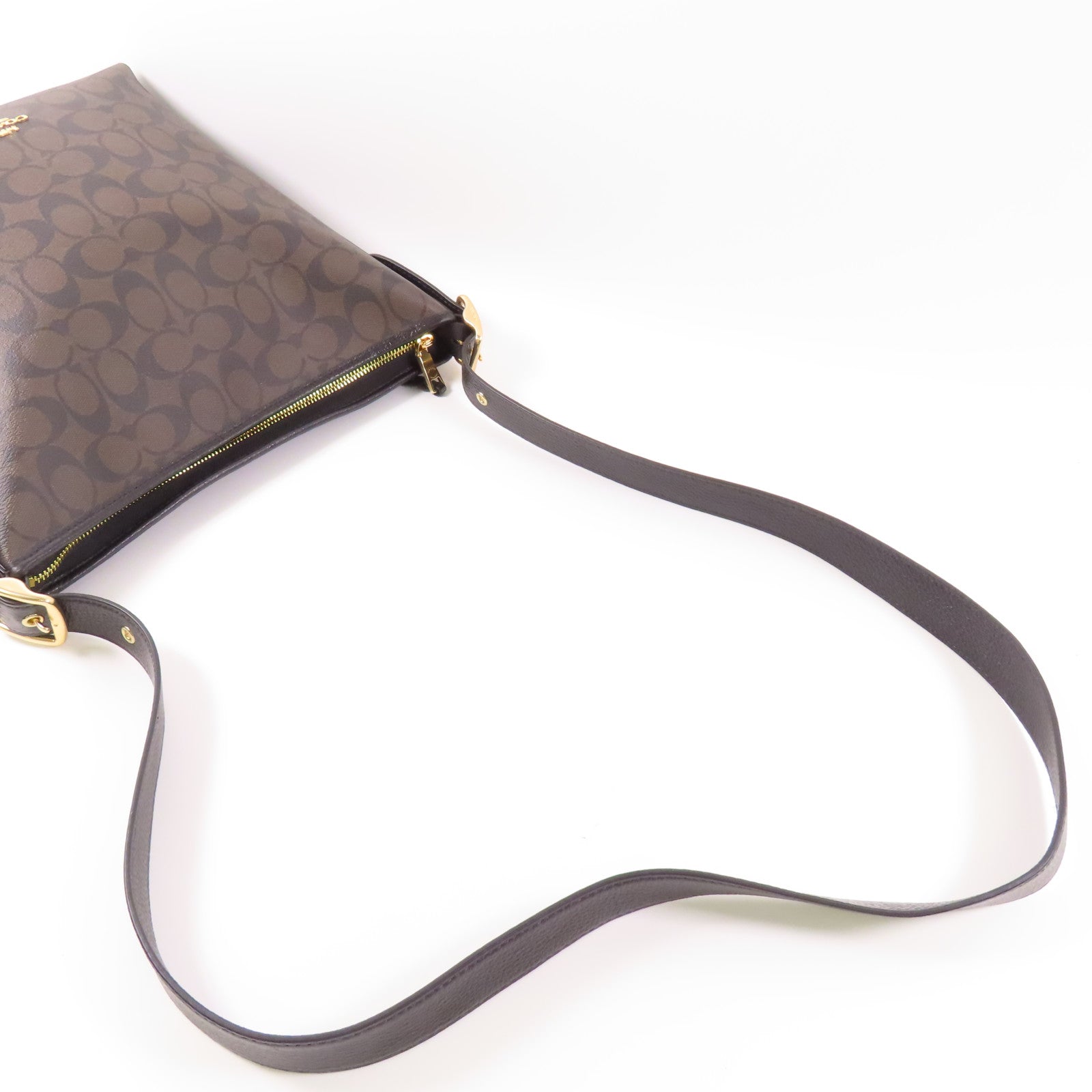 COACH 塗層帆布Shoulder Bag金扣肩背袋