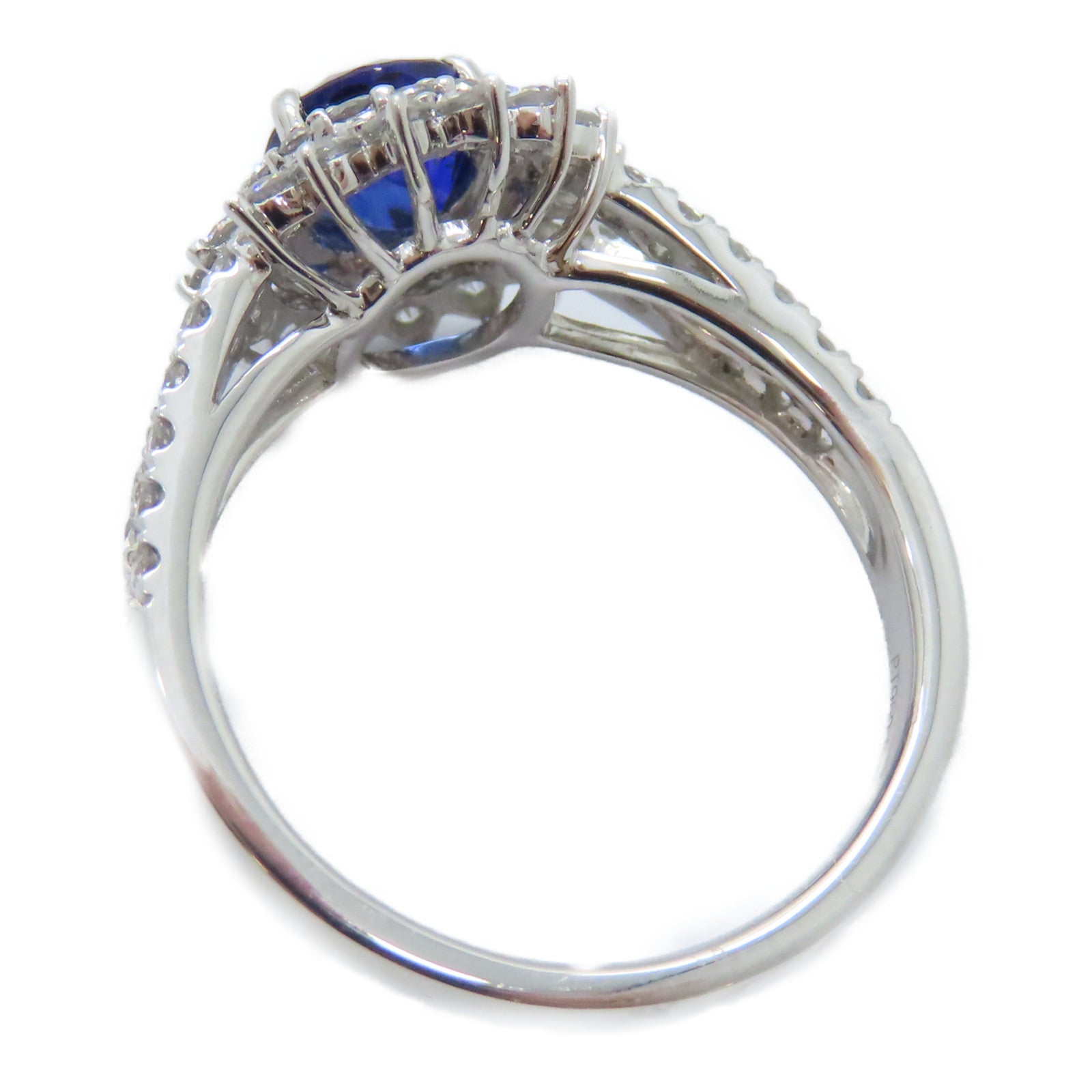 JEWELRY PT950鉑金Sapphire Diamond Ring 1.08ct藍寶石/0.81ct鑽石戒指US#6