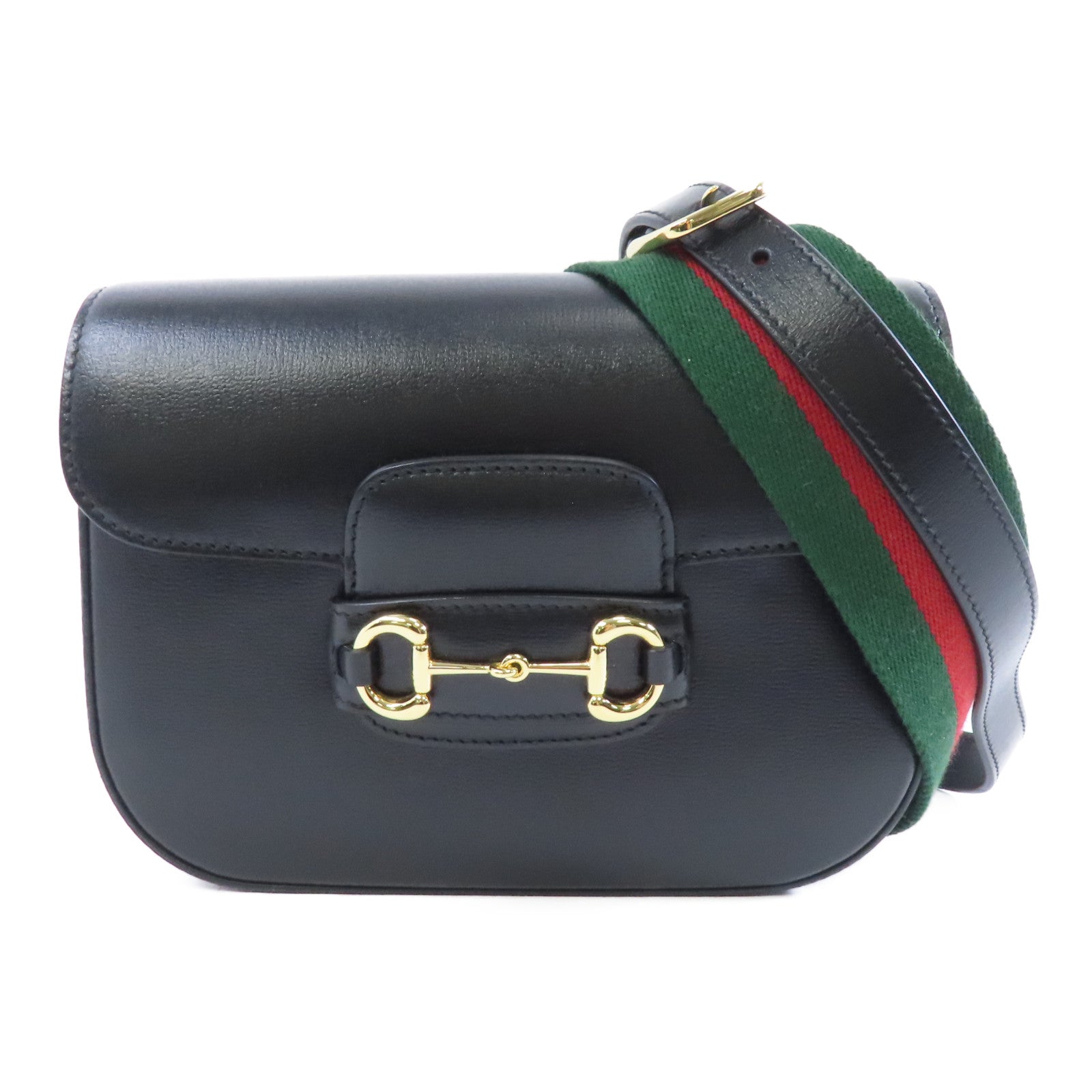 GUCCI 牛皮皮革Horsebit 1955 Mini Bag金扣肩背袋黑色