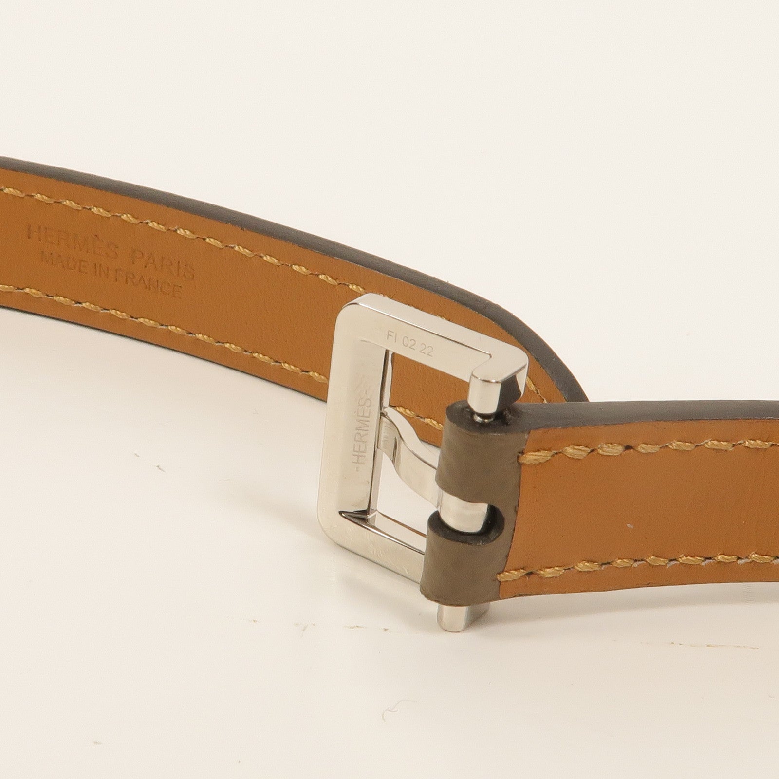 HERMES Epsom皮革Pop H Belt皮帶Etoupe
