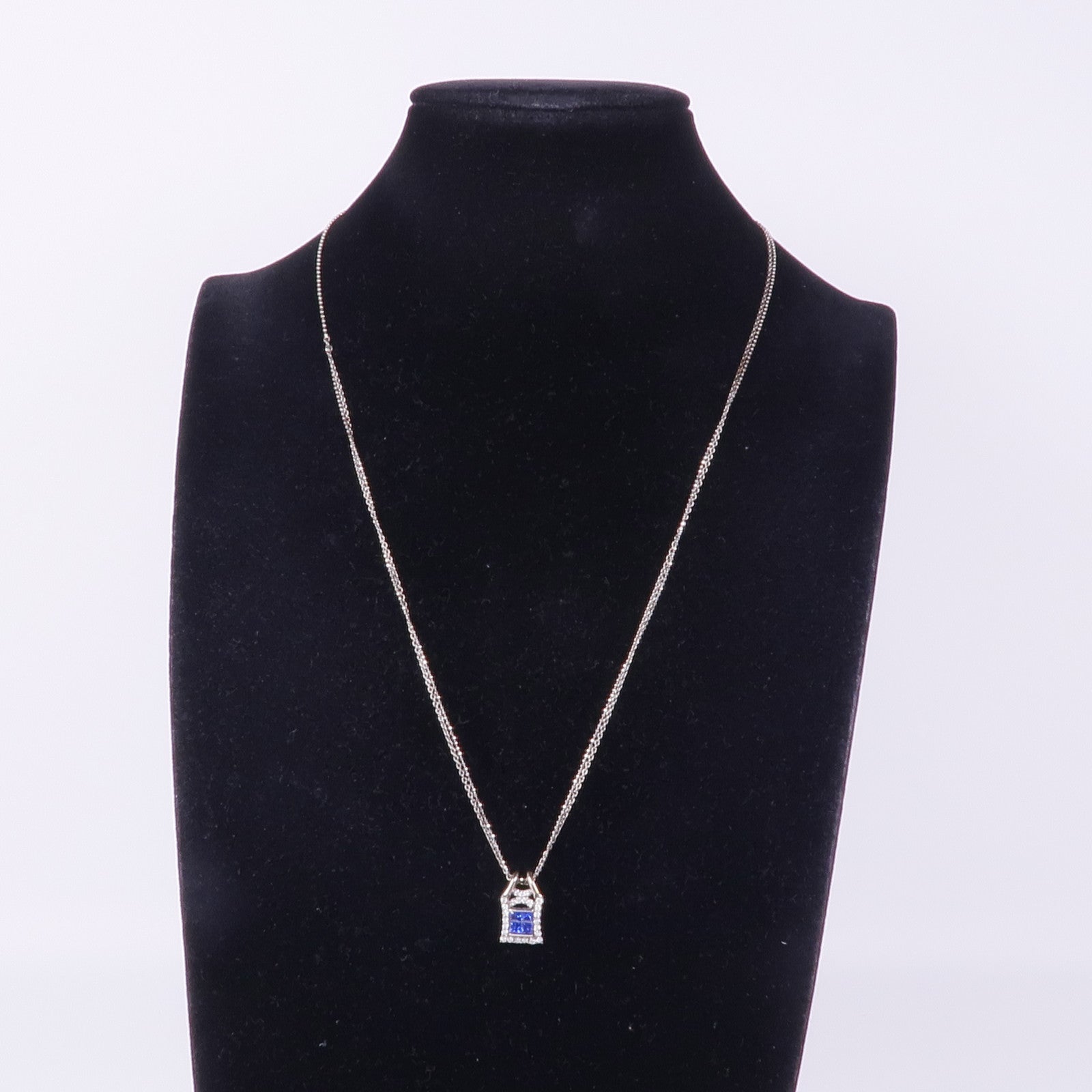 JEWELRY 18K白金Sapphire Diamond Necklace藍寶石/鑽石項鍊