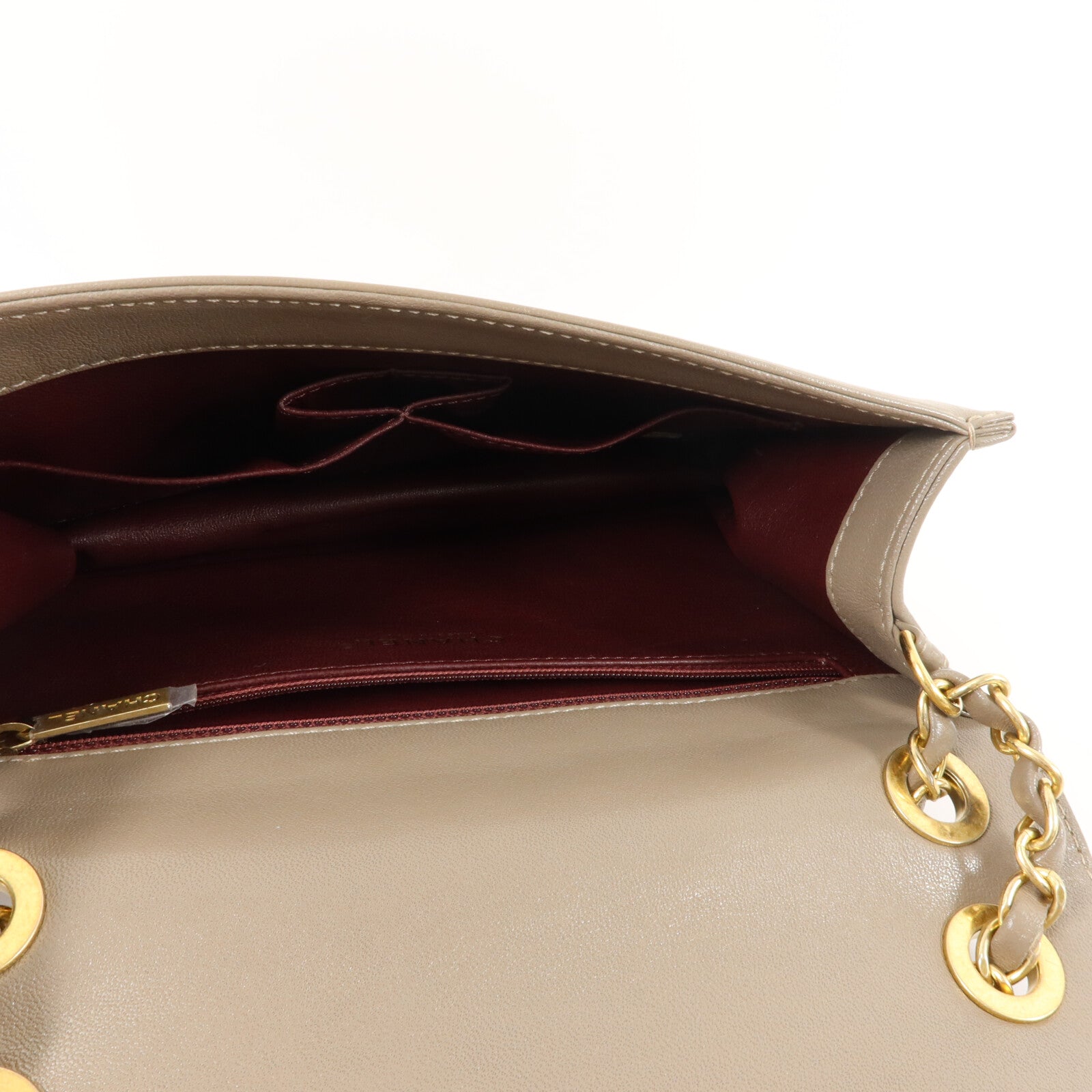 CHANEL 羊皮皮革Chevron Flap Bag鏈帶肩背袋