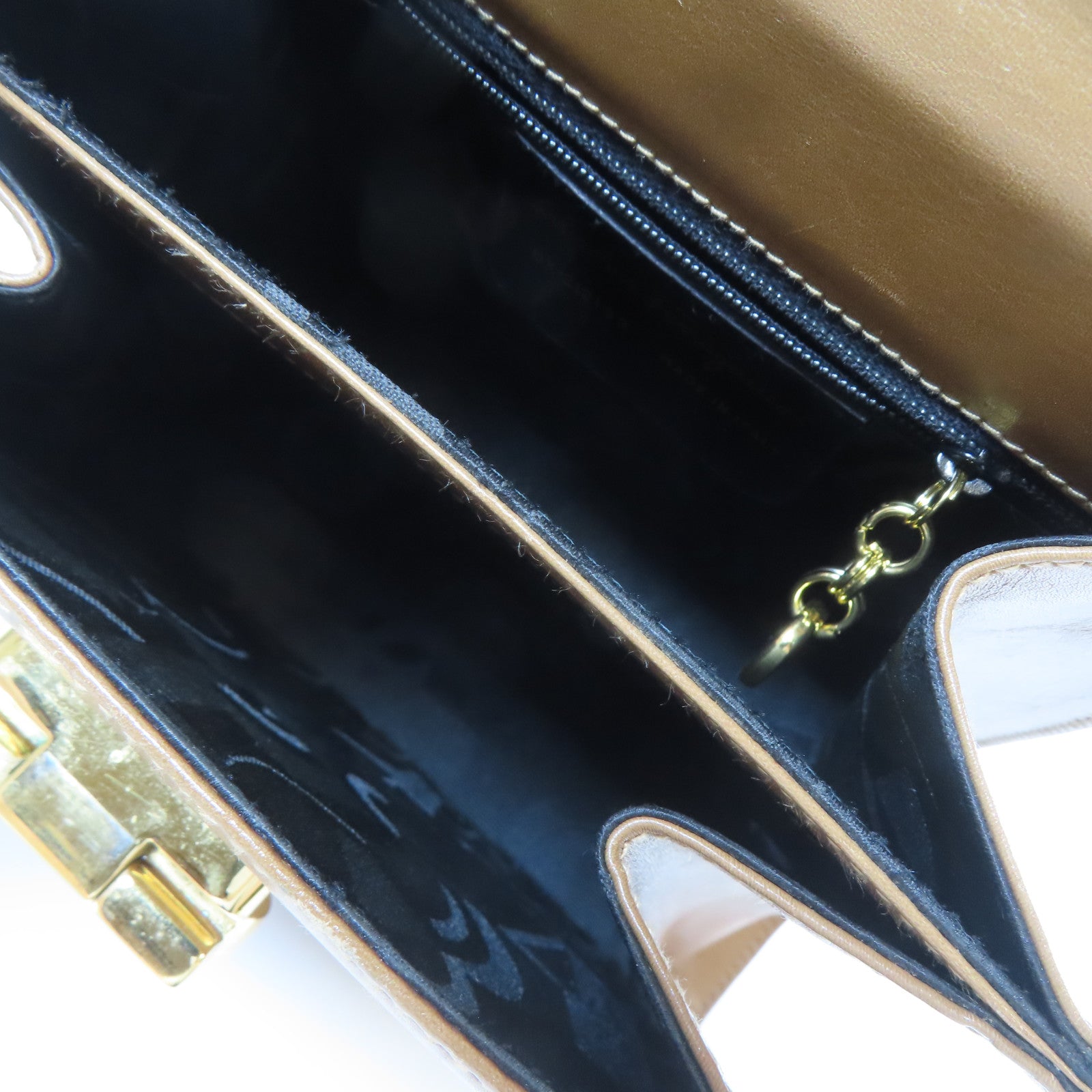 Salvatore Ferragamo 牛皮皮革2 Way Shoulder Bag金扣手挽肩背兩用袋啡色