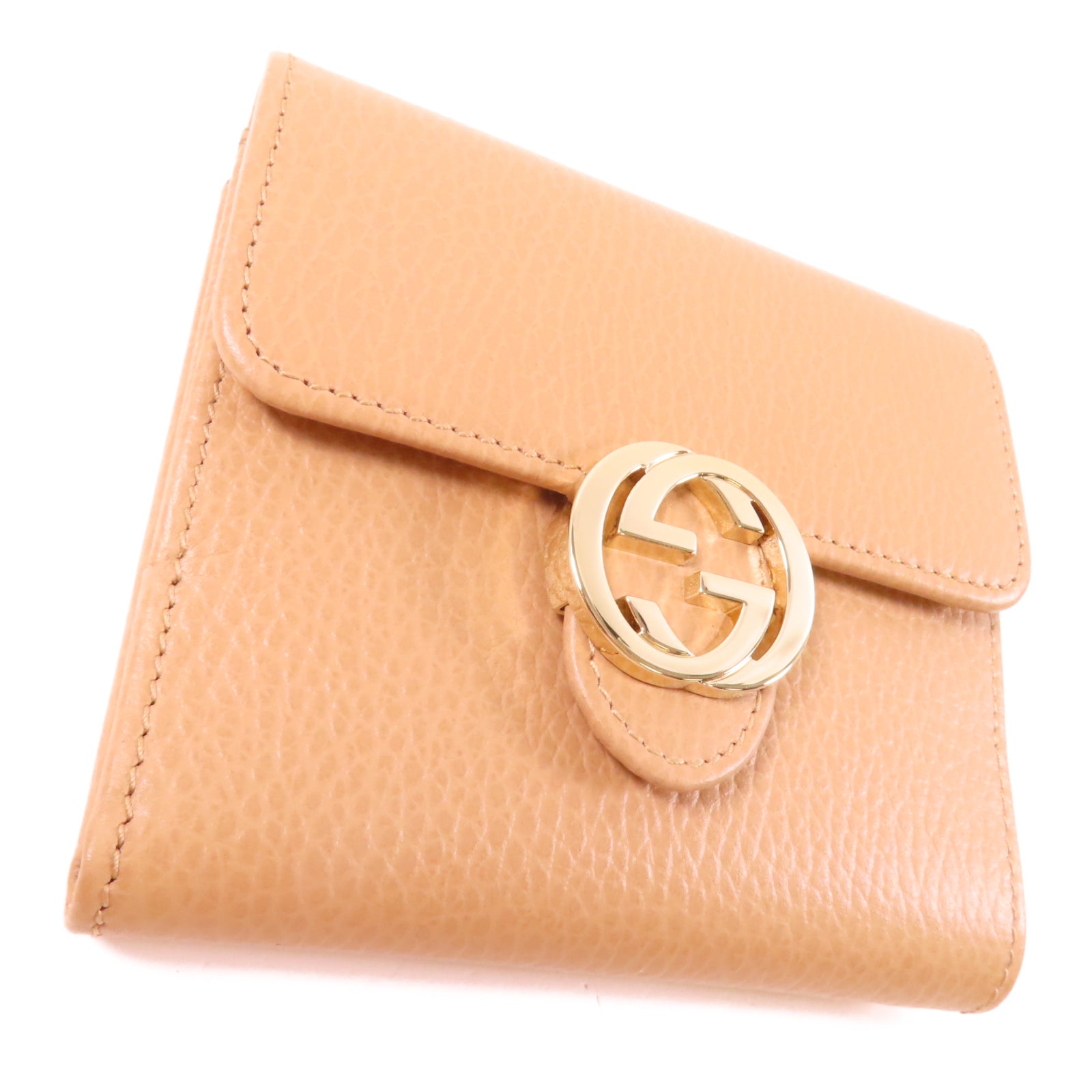 GUCCI 牛皮皮革Wallet金扣錢包啡色