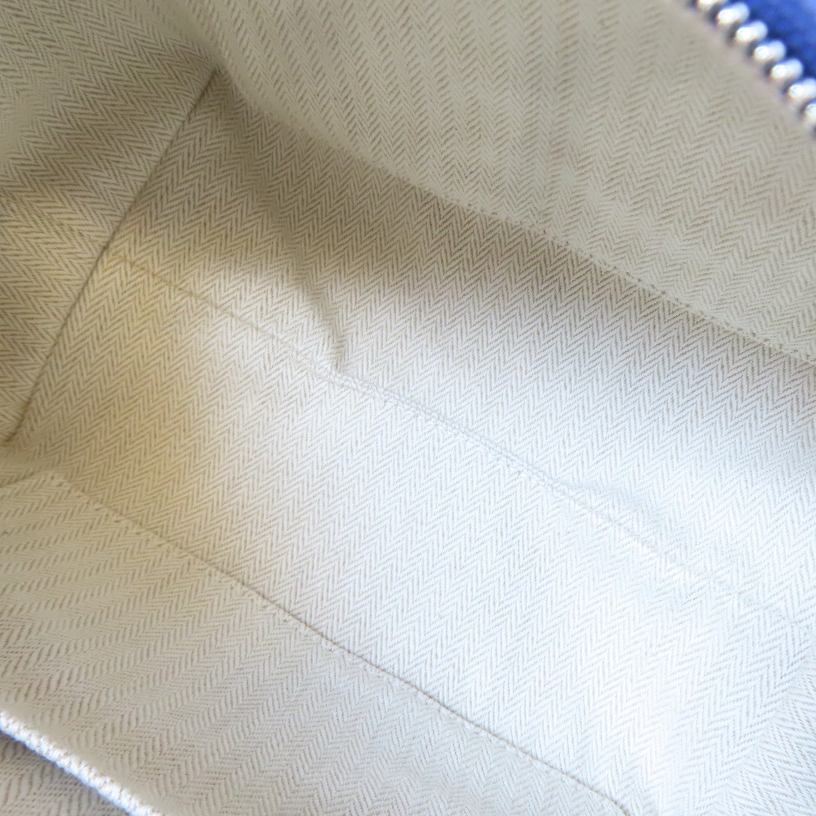 HERMES 帆布Bride A Brac銀扣手挽袋深藍色