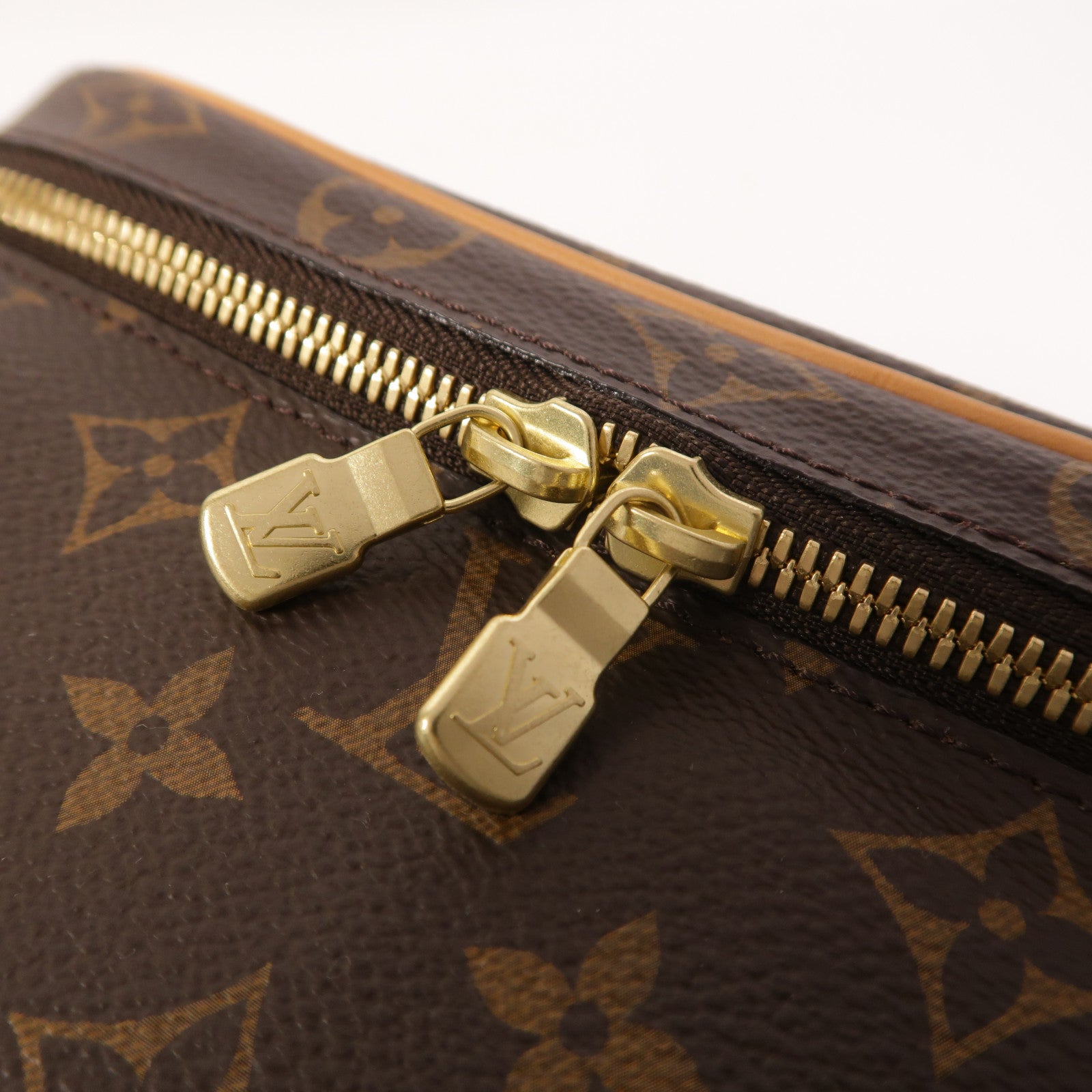 LOUIS VUITTON Monogram Nice BB金扣手挽袋棕色