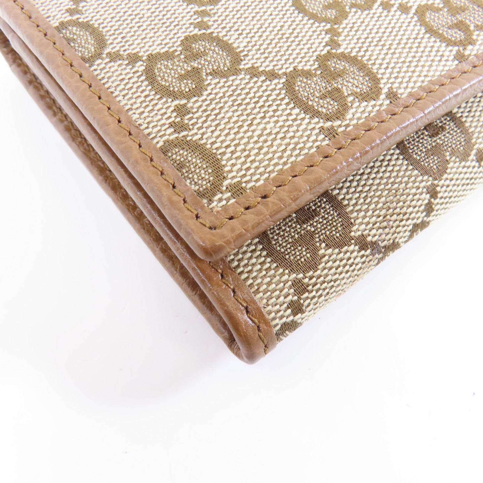 GUCCI 帆布Long Wallet金扣長錢包啡色