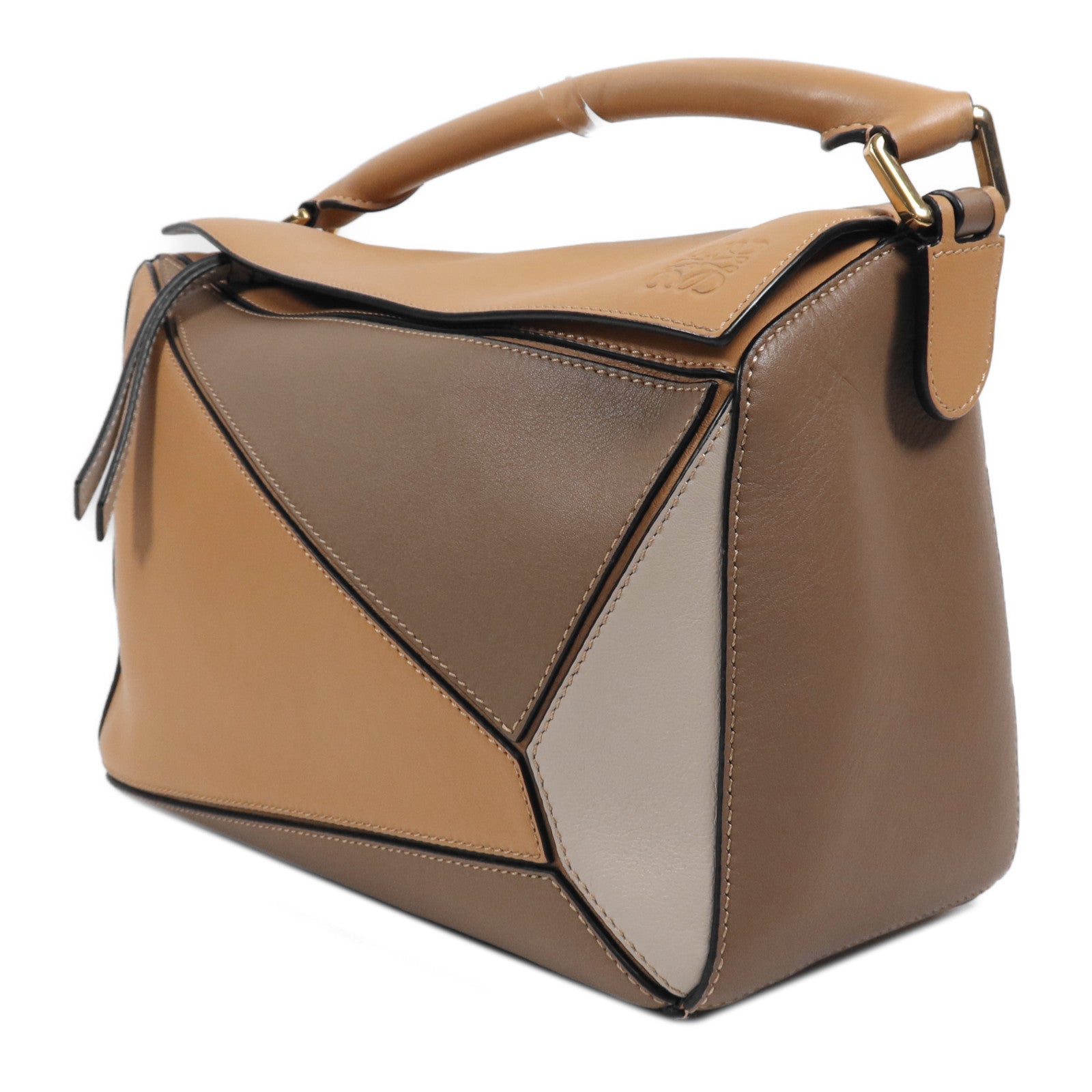 LOEWE 牛皮皮革Puzzle Medium金扣手挽肩背兩用袋