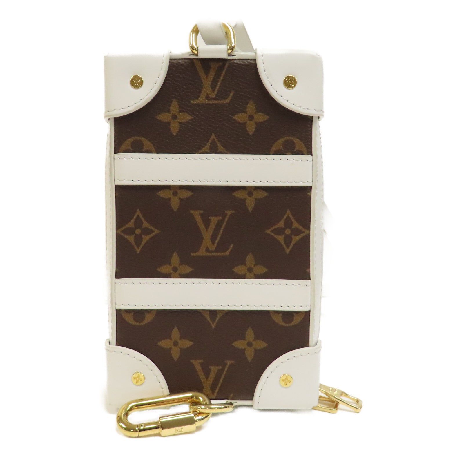 LOUIS VUITTON 【激減優惠】Monogram/皮革LVxNBA Soft Trunk金扣肩背袋啡色/白色