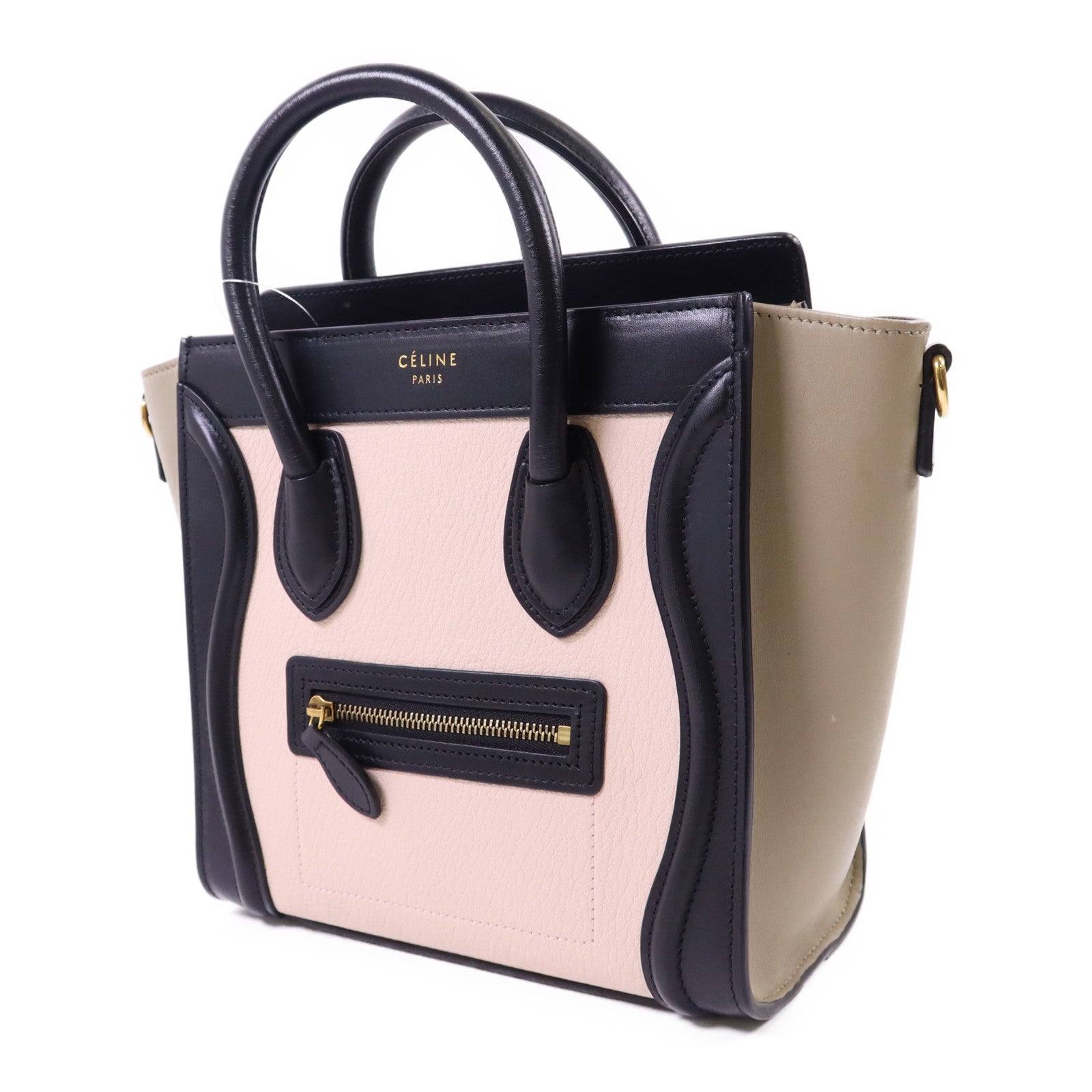 CELINE 牛皮皮革Nano Luggage金扣手挽肩背兩用袋