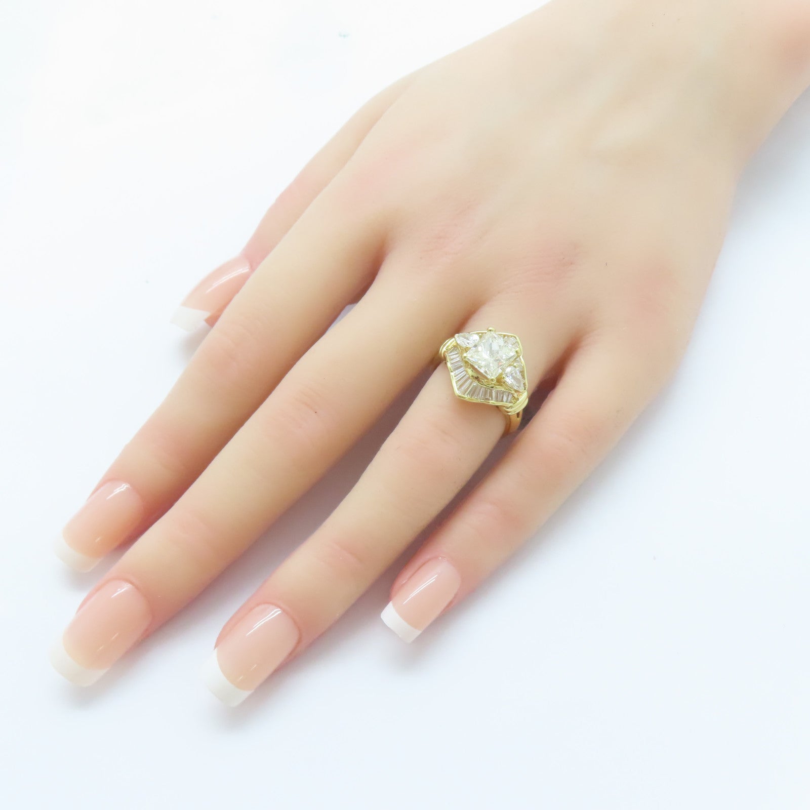JEWELRY 【激減優惠】18K黃金/2.06ct鑽石/1.22ct鑽石Diamond Ring戒指US#6.75