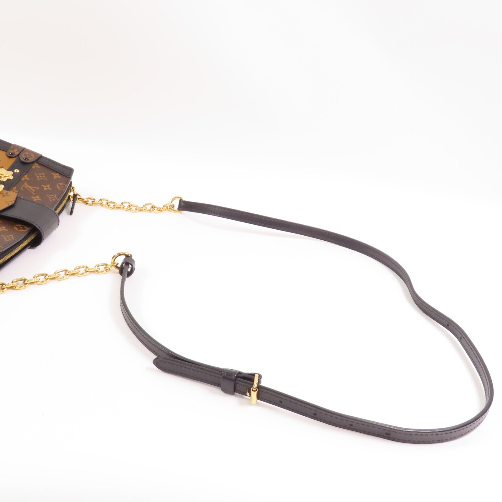 LOUIS VUITTON 【激減優惠】Monogram Reverse Trunk Clutch金扣肩背袋