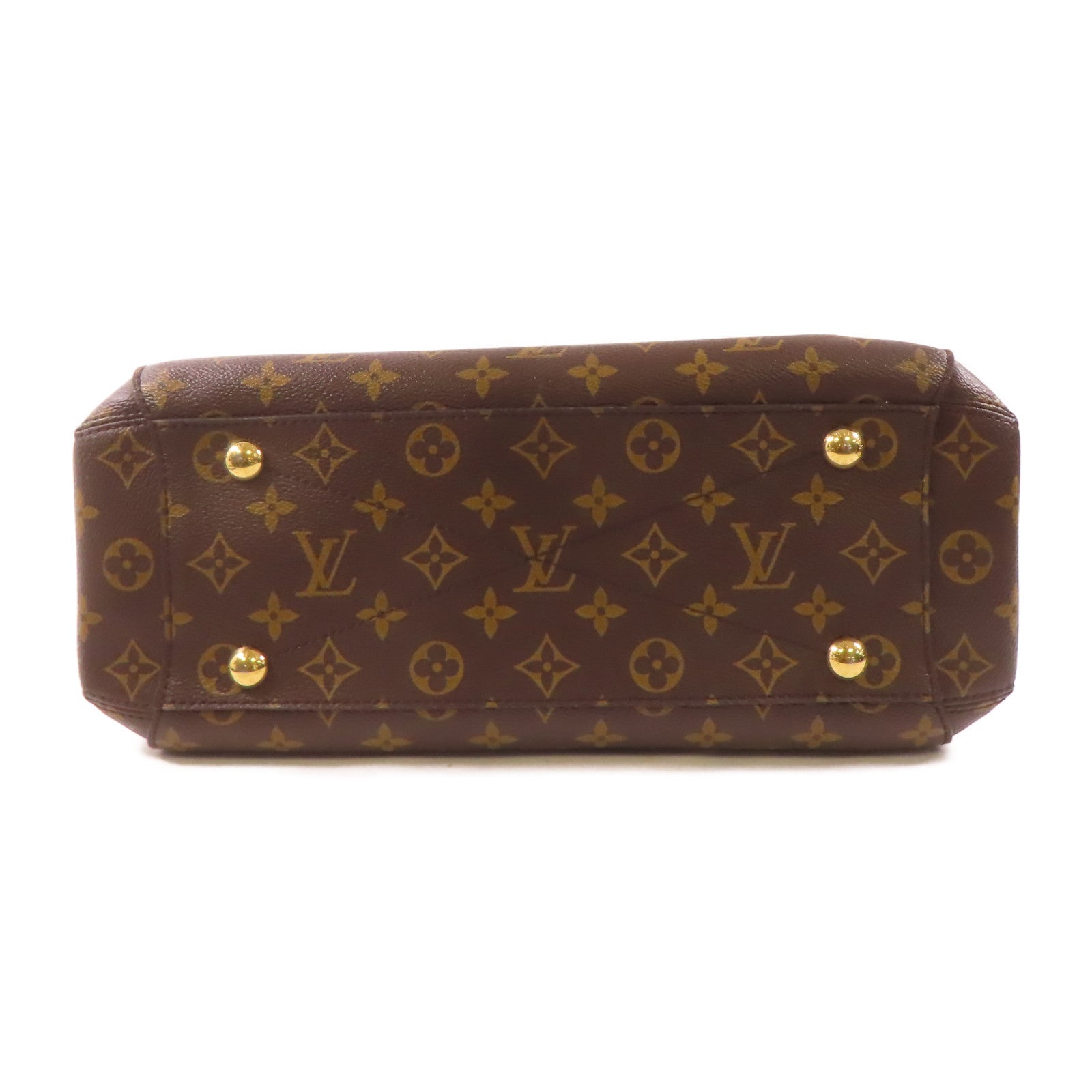 LOUIS VUITTON Monogram Montaigne金扣手挽肩背兩用袋棕色