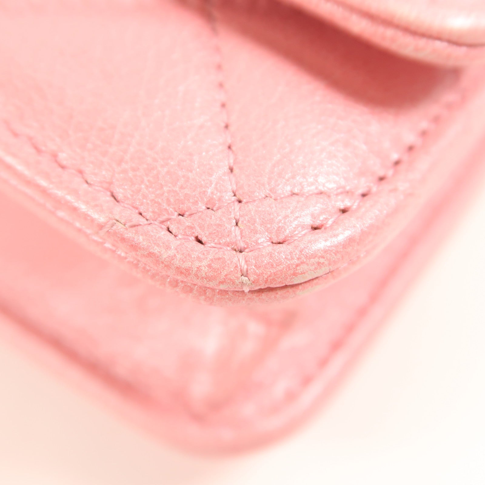 CHANEL CC GHW WOC Wallet On Chain Shoulder Bag Calfskin Leather Pink