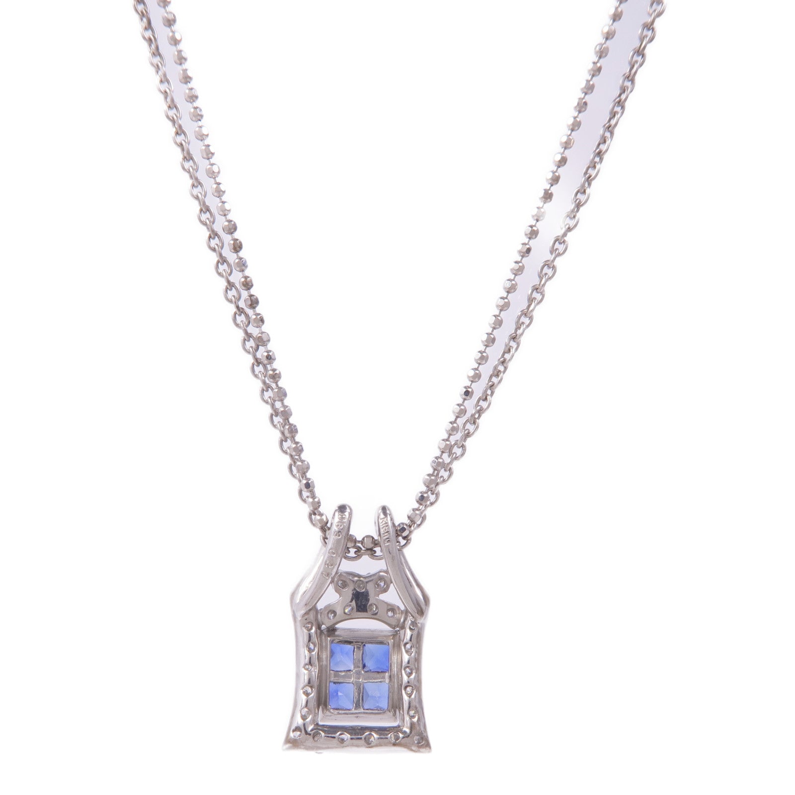 JEWELRY 18K白金Sapphire Diamond Necklace藍寶石/鑽石項鍊