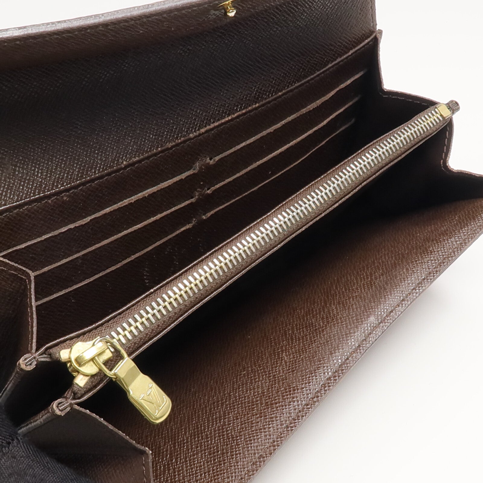 LOUIS VUITTON 【激減優惠】Damier Portefeuille Sarah 金扣長錢包