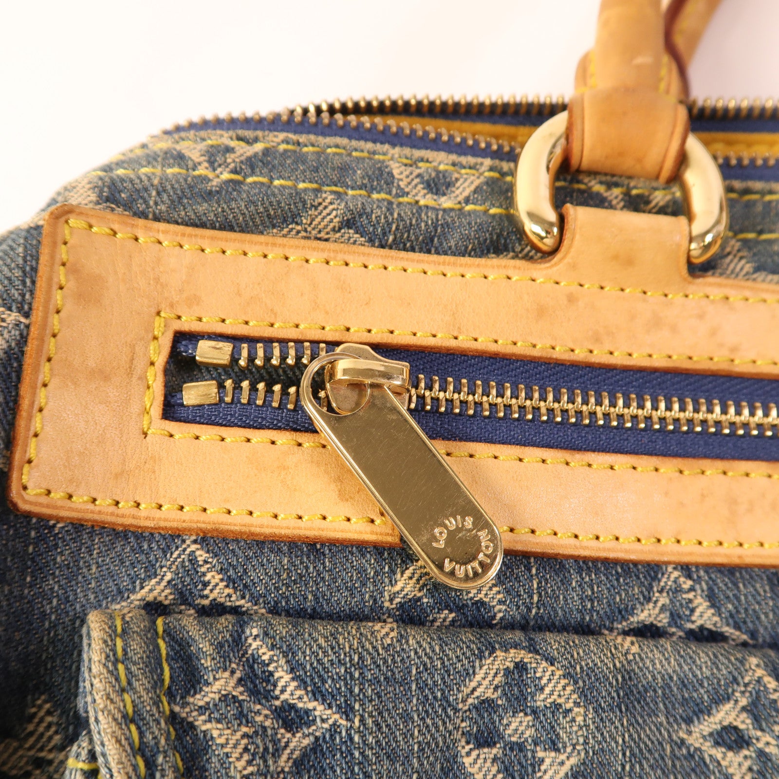 LOUIS VUITTON Monogram Denim Neo Speedy金扣手挽袋