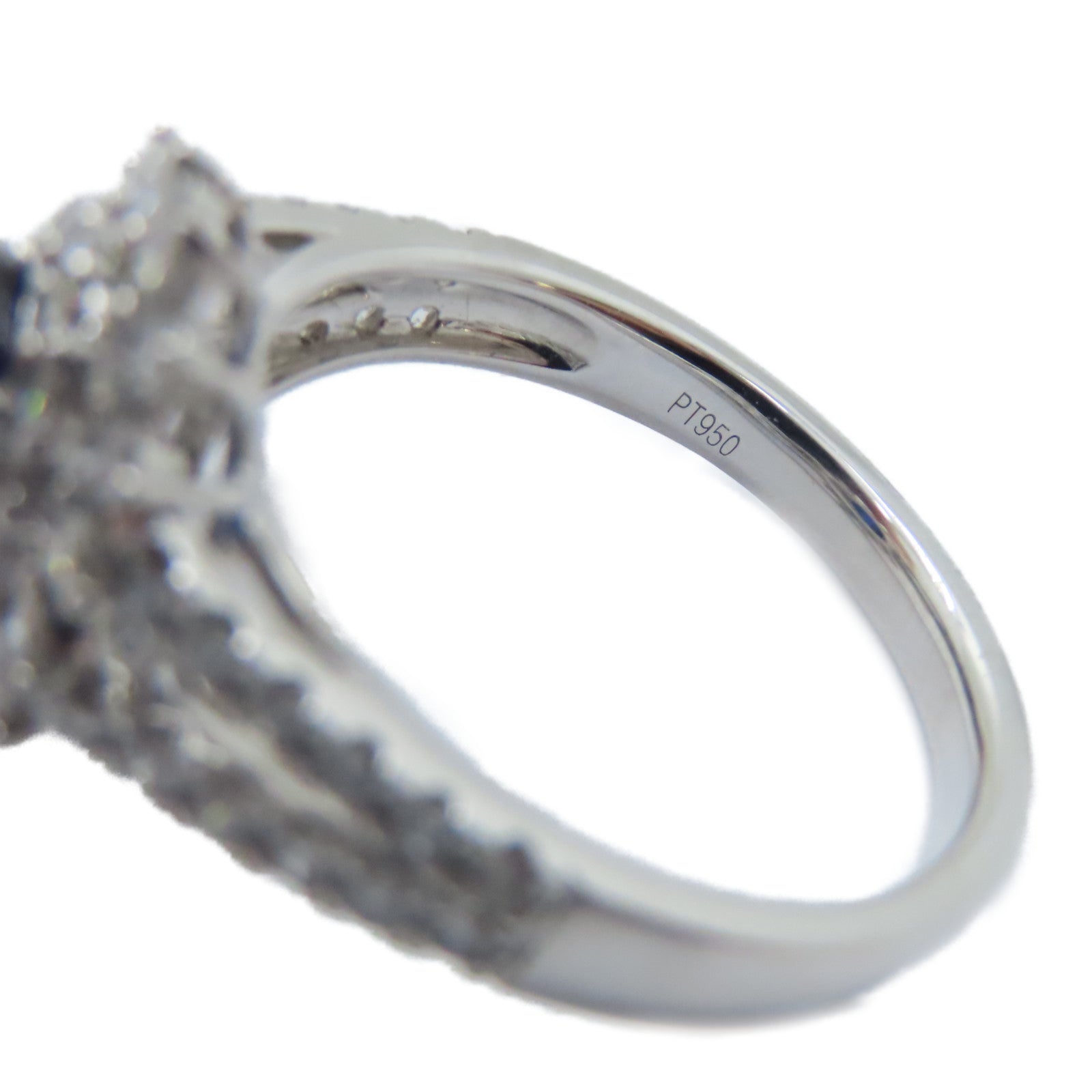 JEWELRY PT950鉑金Sapphire Diamond Ring 1.08ct藍寶石/0.81ct鑽石戒指US#6
