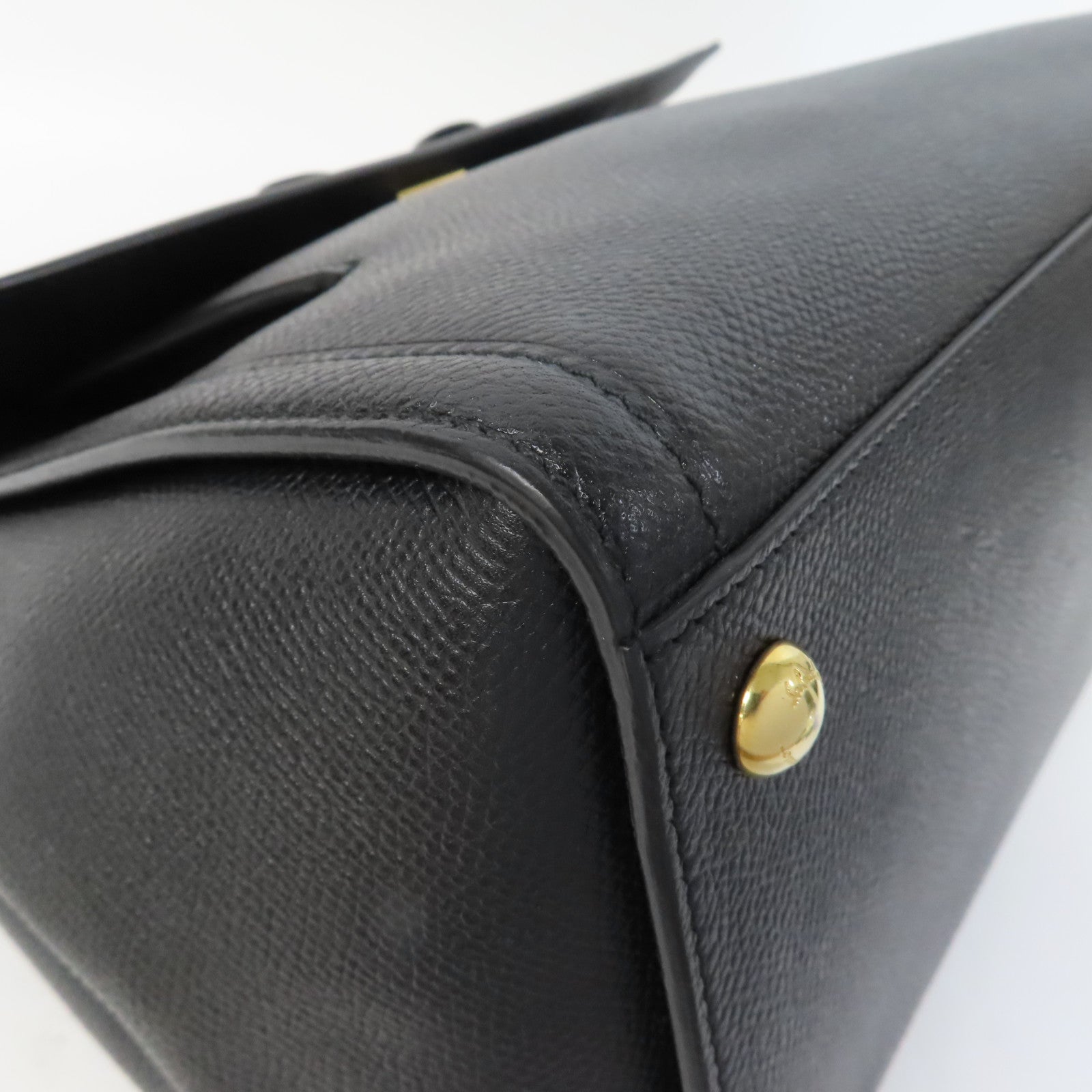 Salvatore Ferragamo 牛皮皮革2 Way Shoulder金扣手挽肩背兩用袋黑色