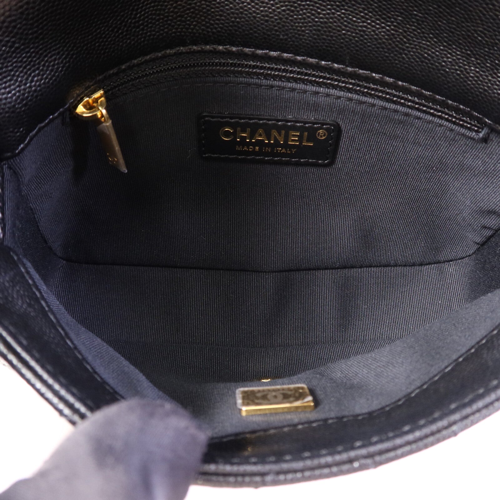 CHANEL 牛皮皮革Mini Flap Bag金扣鏈帶肩背袋