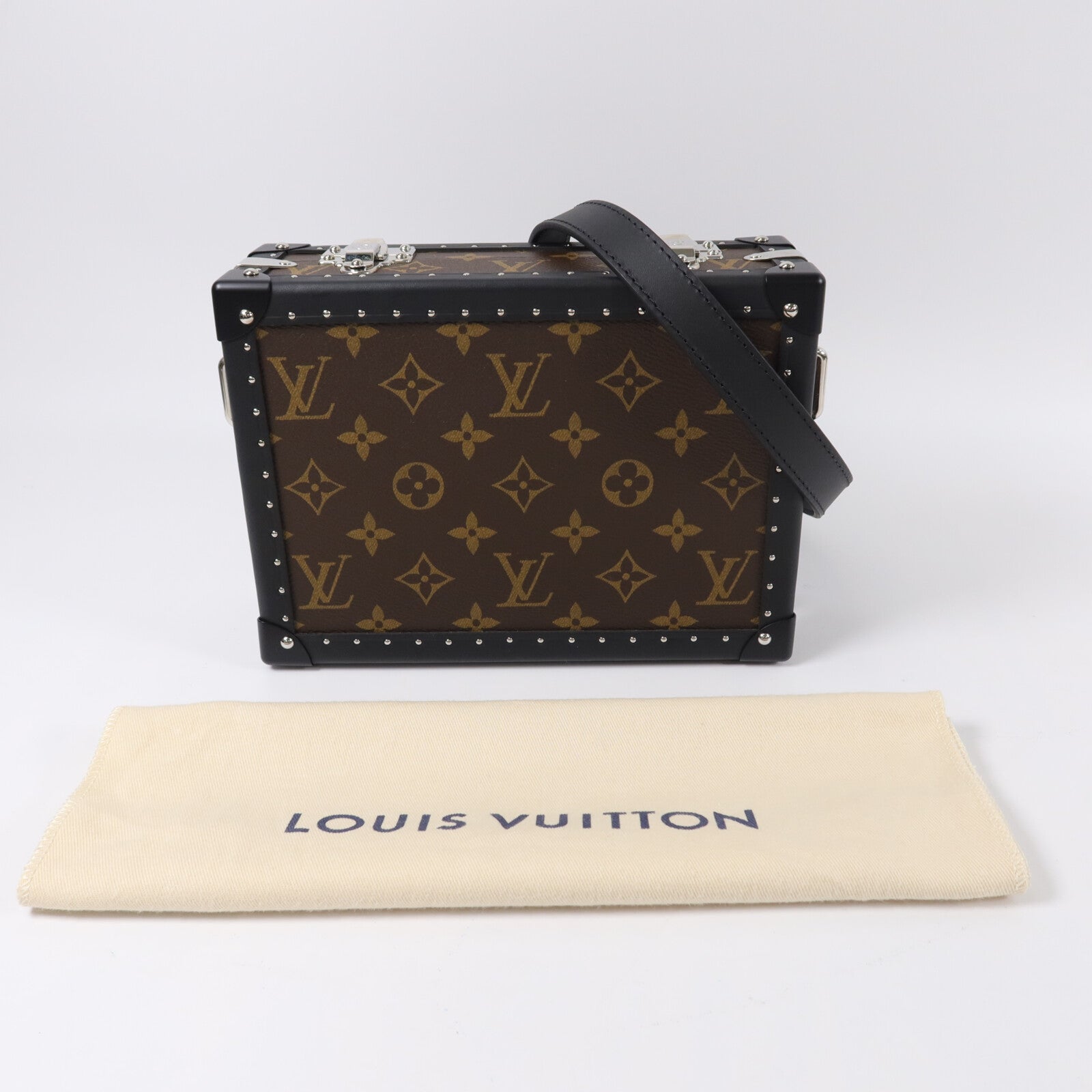 LOUIS VUITTON Monogram Macassar Clutch Box肩背袋