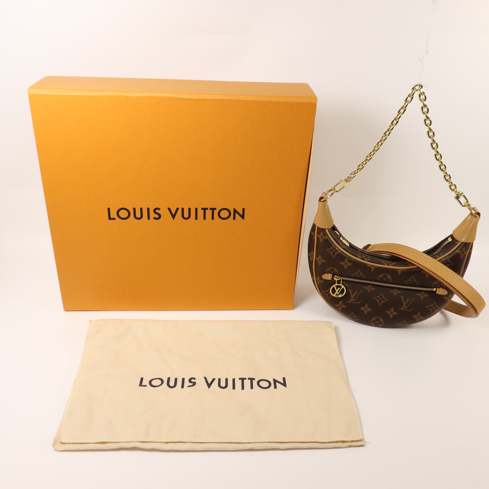 LOUIS VUITTON Monogram Loop金扣肩背袋棕色