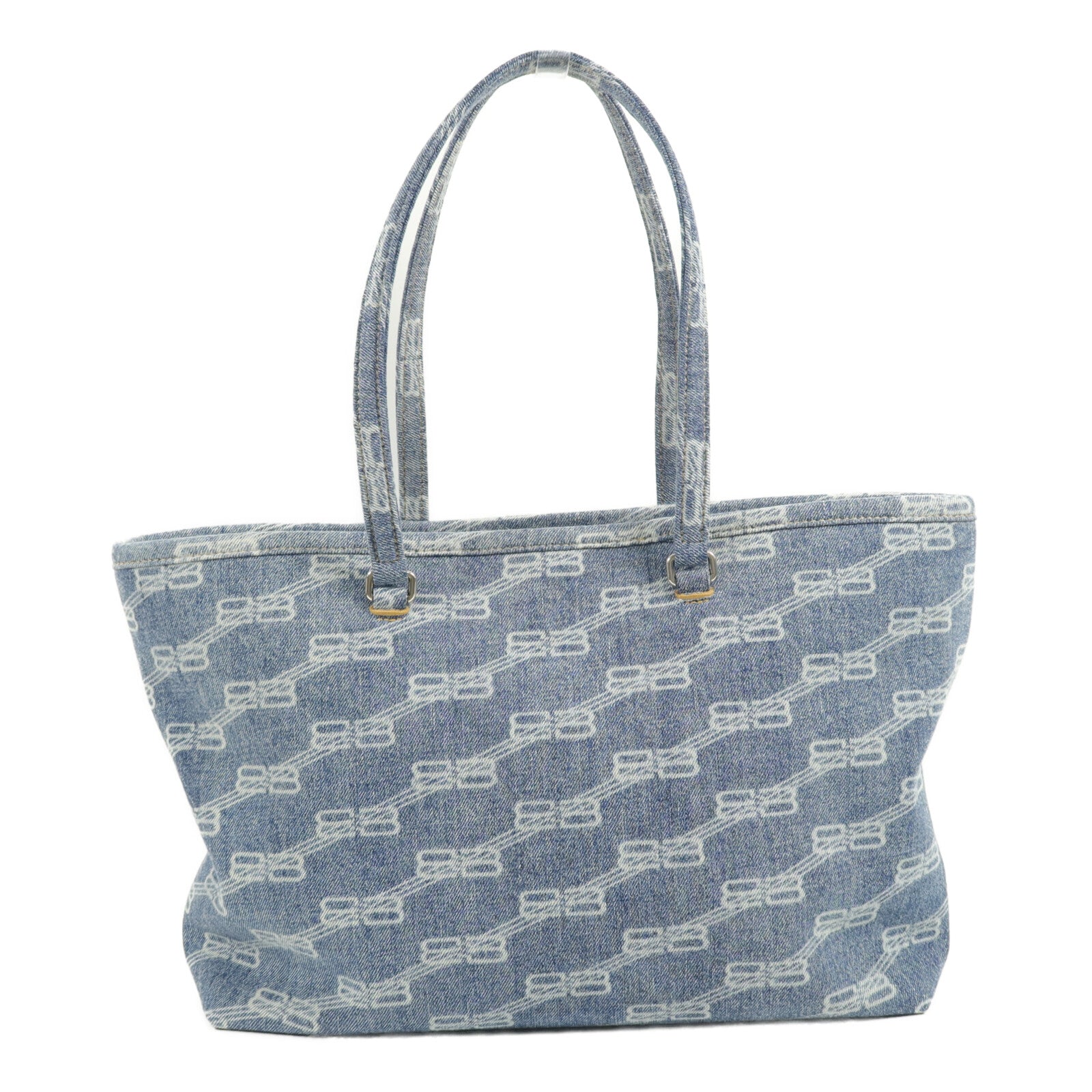 BALENCIAGA 牛仔布BB Signature Shopper手挽袋