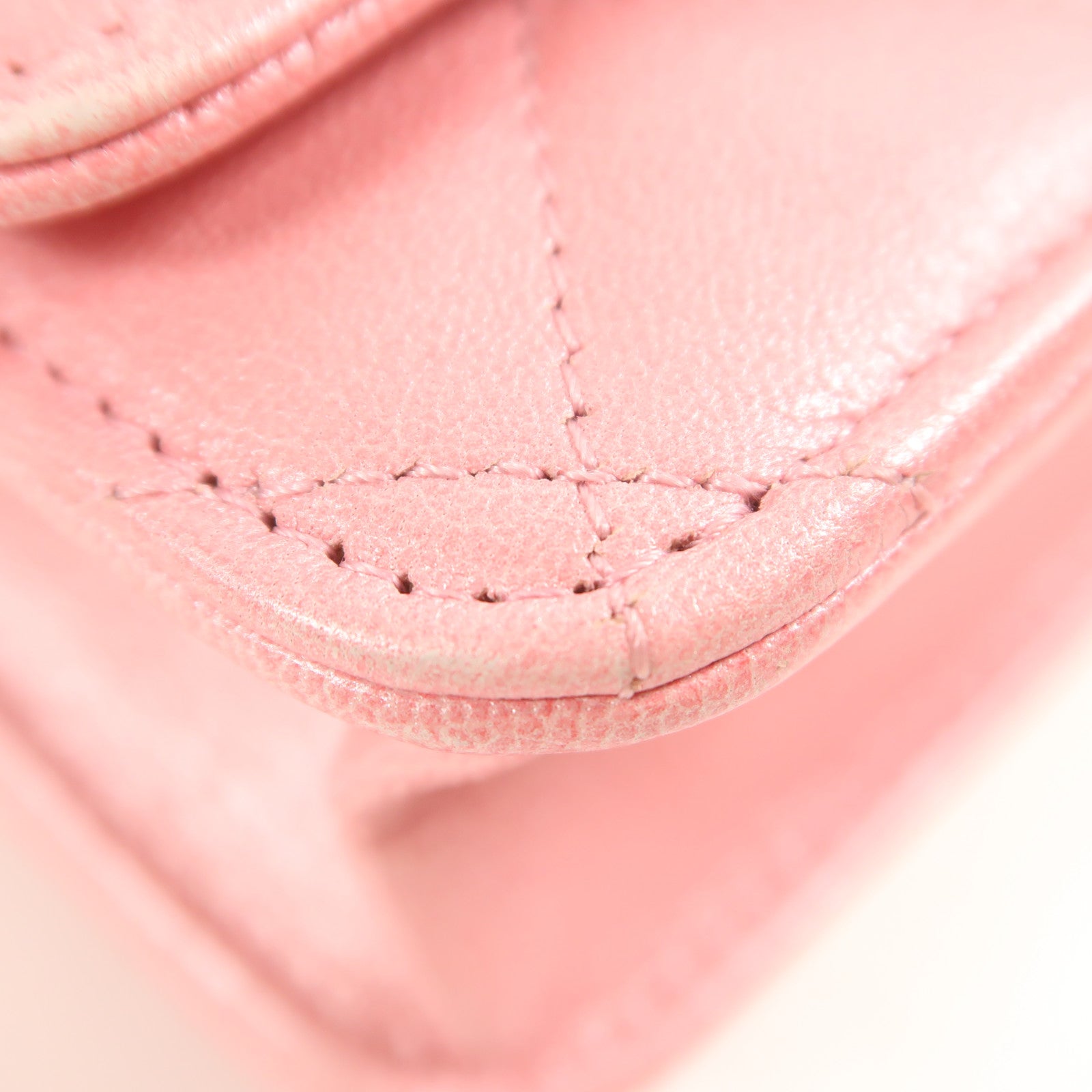 CHANEL CC GHW WOC Wallet On Chain Shoulder Bag Calfskin Leather Pink