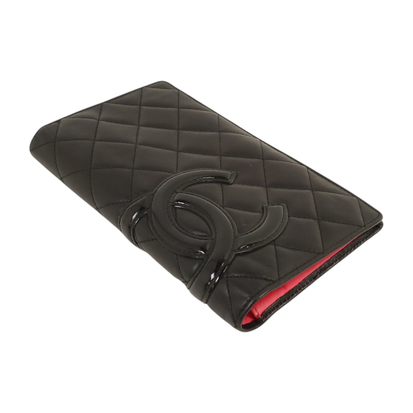 CHANEL 牛皮皮革Cambon Long Wallet銀扣長錢包