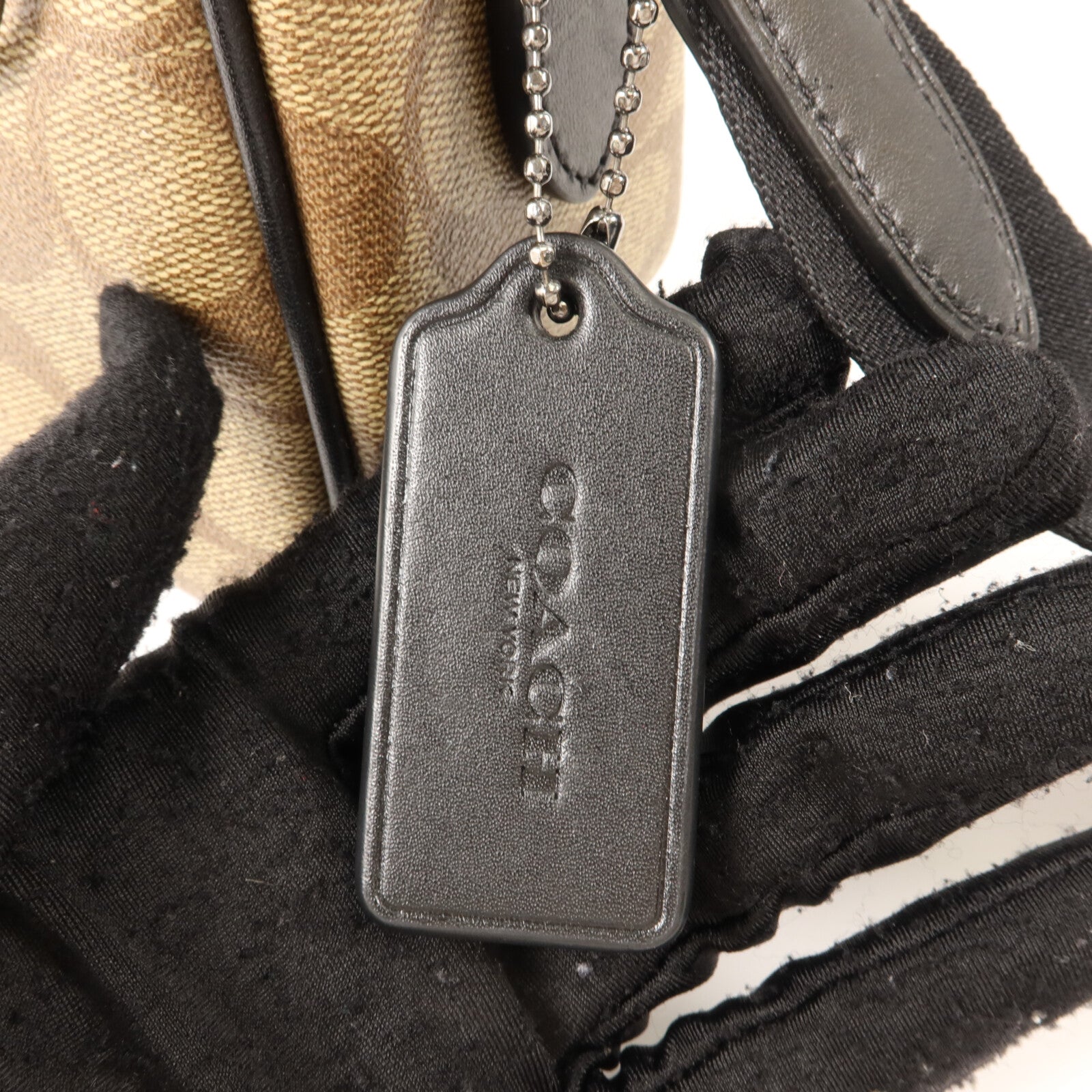 COACH 牛皮皮革/塗層帆布Shoulder Bag肩背袋