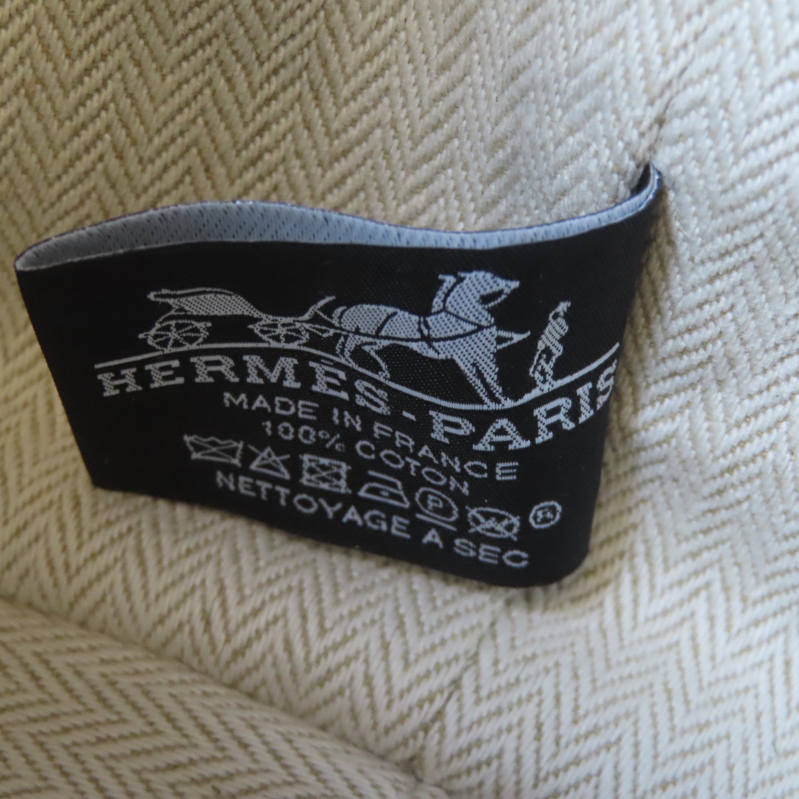 HERMES 帆布Bride A Brac銀扣手挽袋深藍色