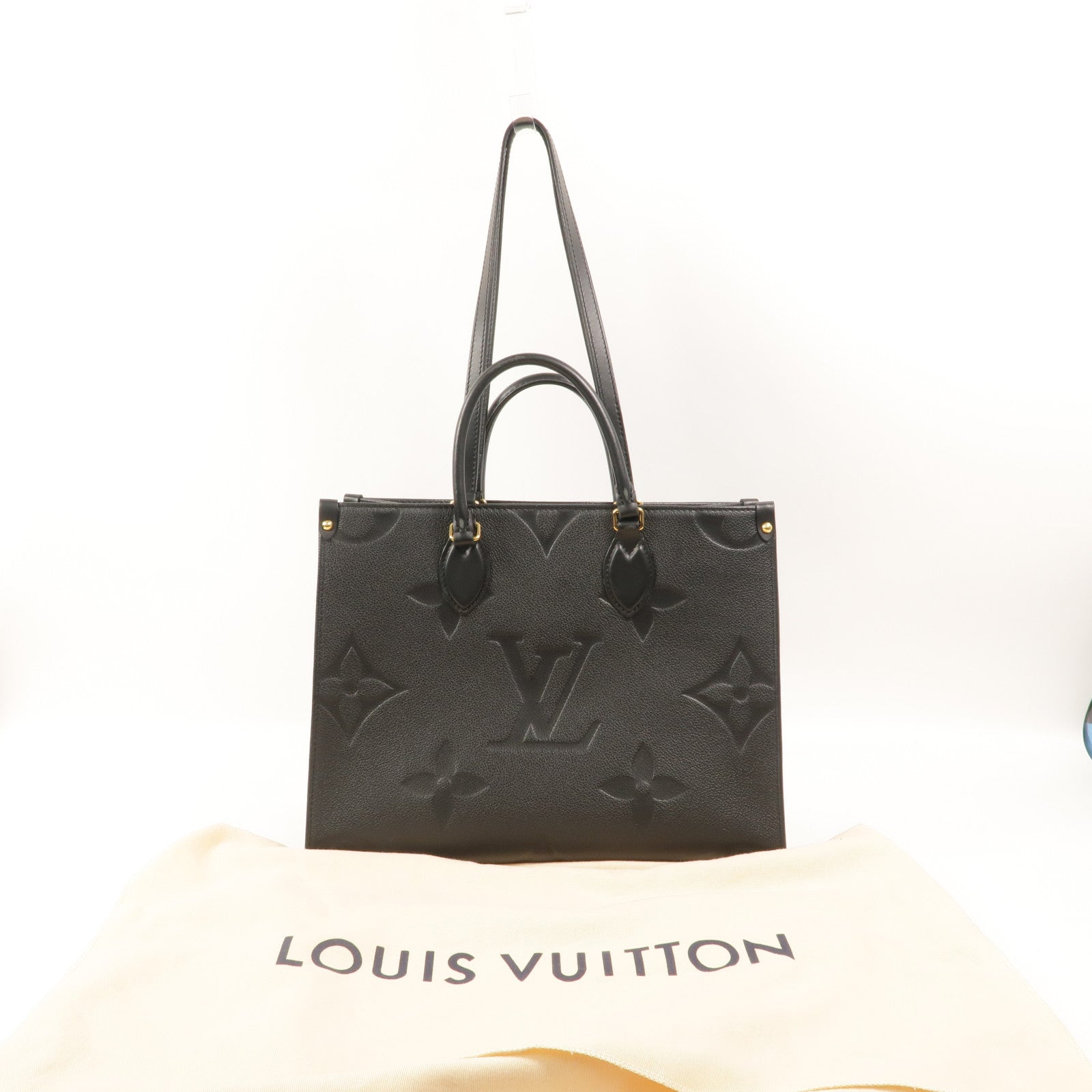 LOUIS VUITTON Monogram Empreinte On The Go MM手挽肩背兩用袋