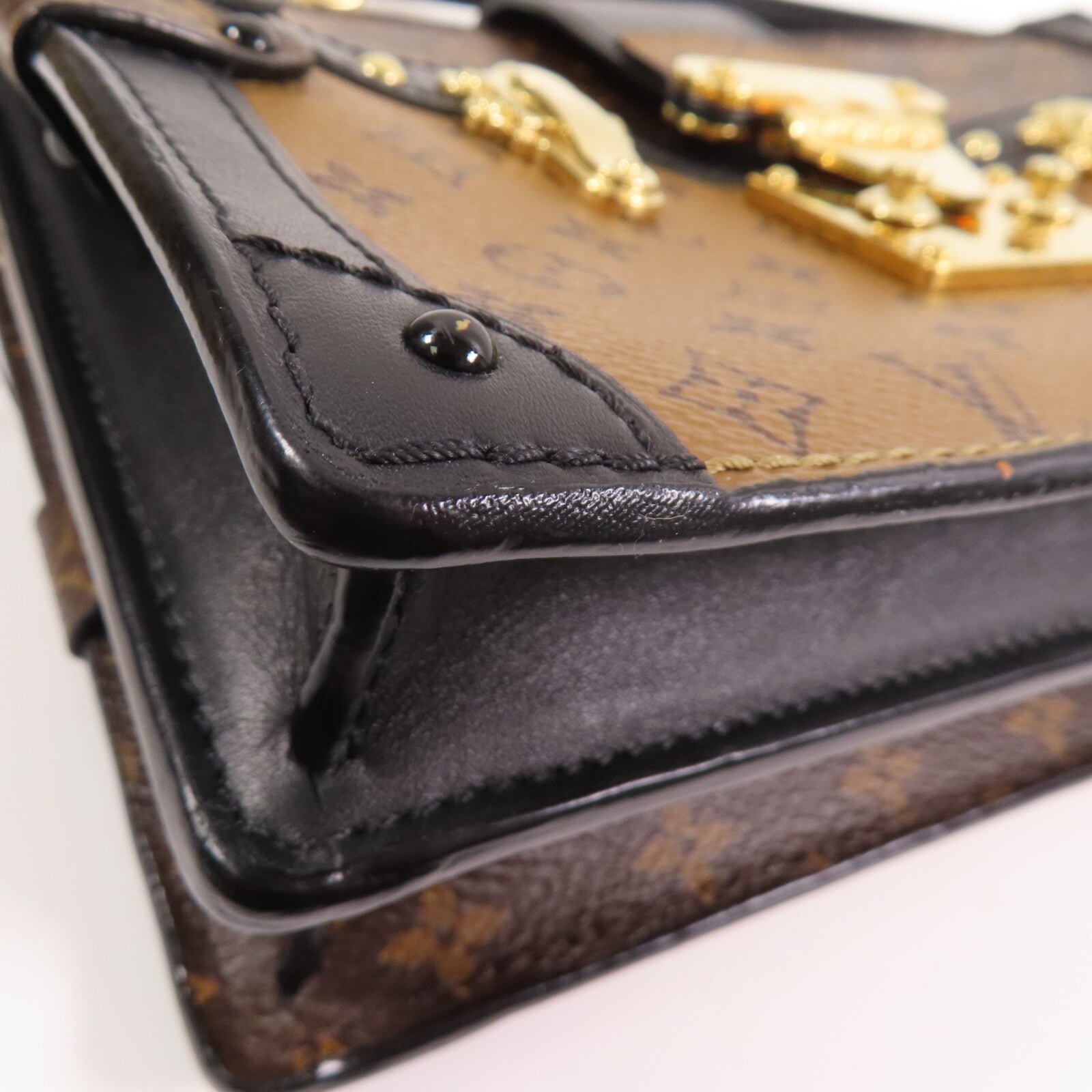 LOUIS VUITTON 【激減優惠】Monogram Reverse Trunk Clutch金扣肩背袋