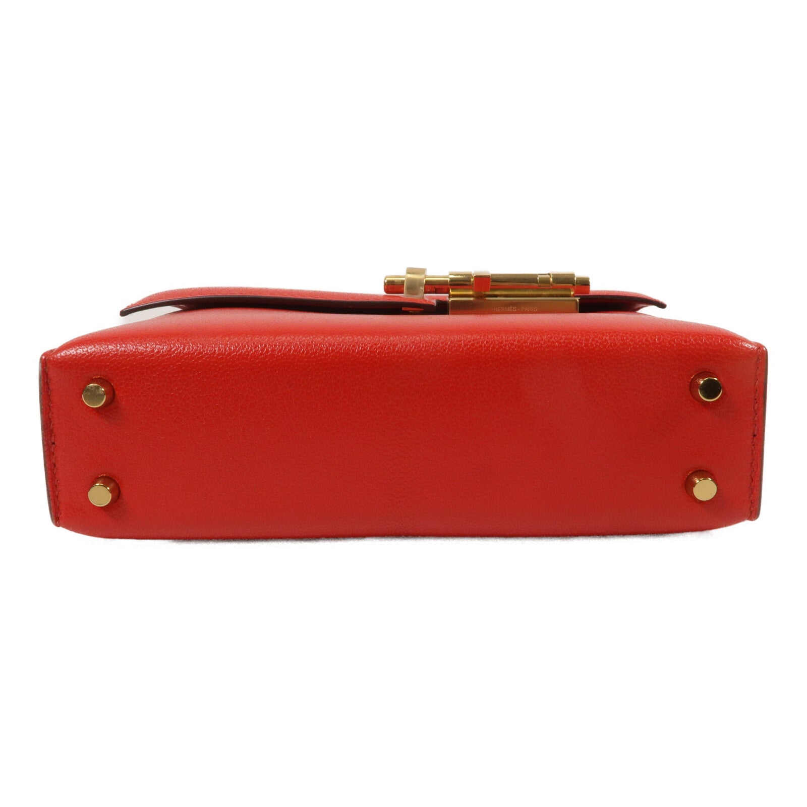 HERMES Chevre皮革Mini Verrou鏈帶肩背袋Rough de Coeur