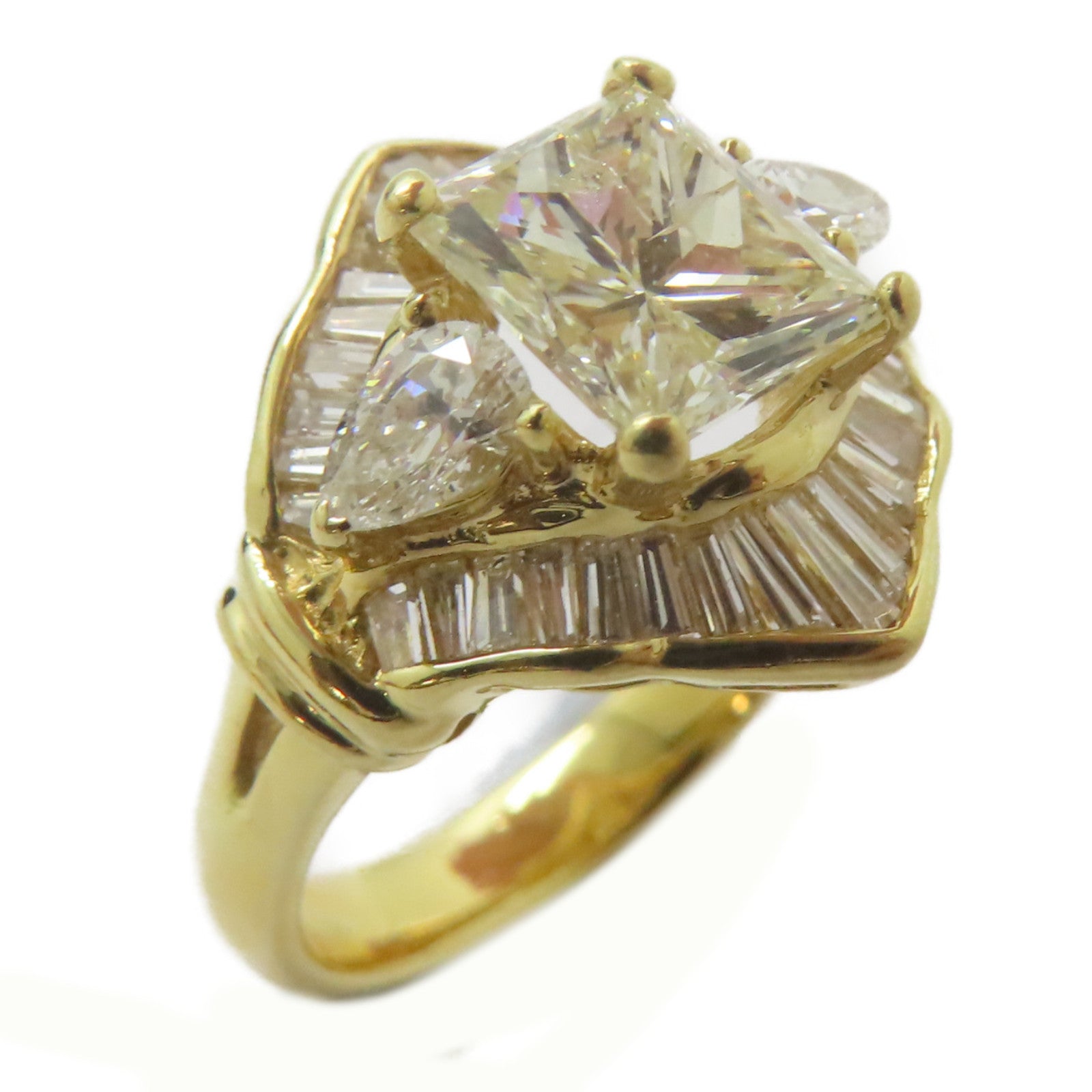 JEWELRY 【激減優惠】18K黃金/2.06ct鑽石/1.22ct鑽石Diamond Ring戒指US#6.75