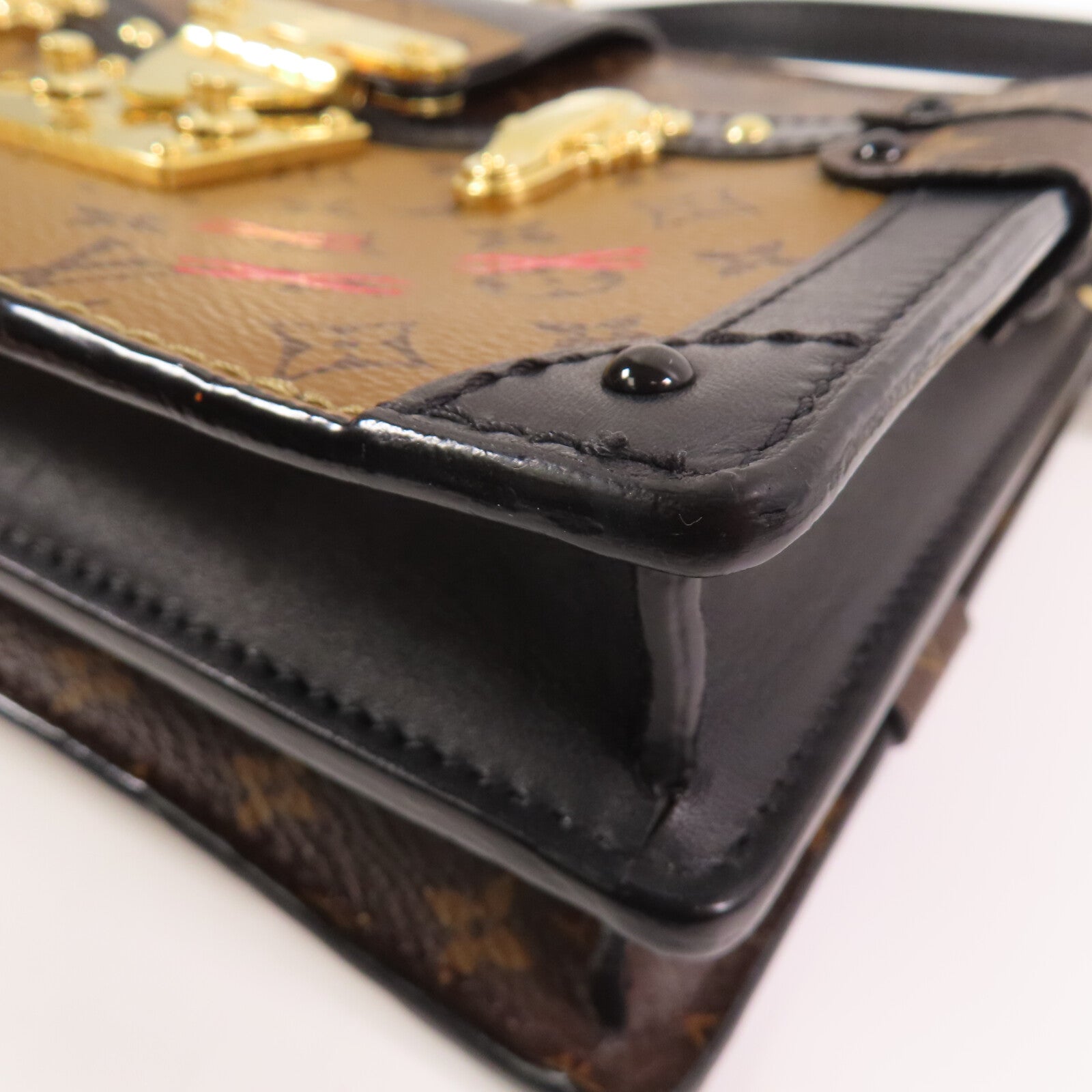 LOUIS VUITTON 【激減優惠】Monogram Reverse Trunk Clutch金扣肩背袋