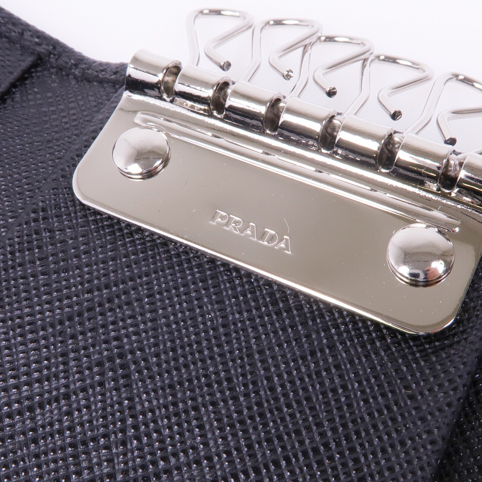 PRADA 牛皮皮革Key Case銀扣鎖匙包
