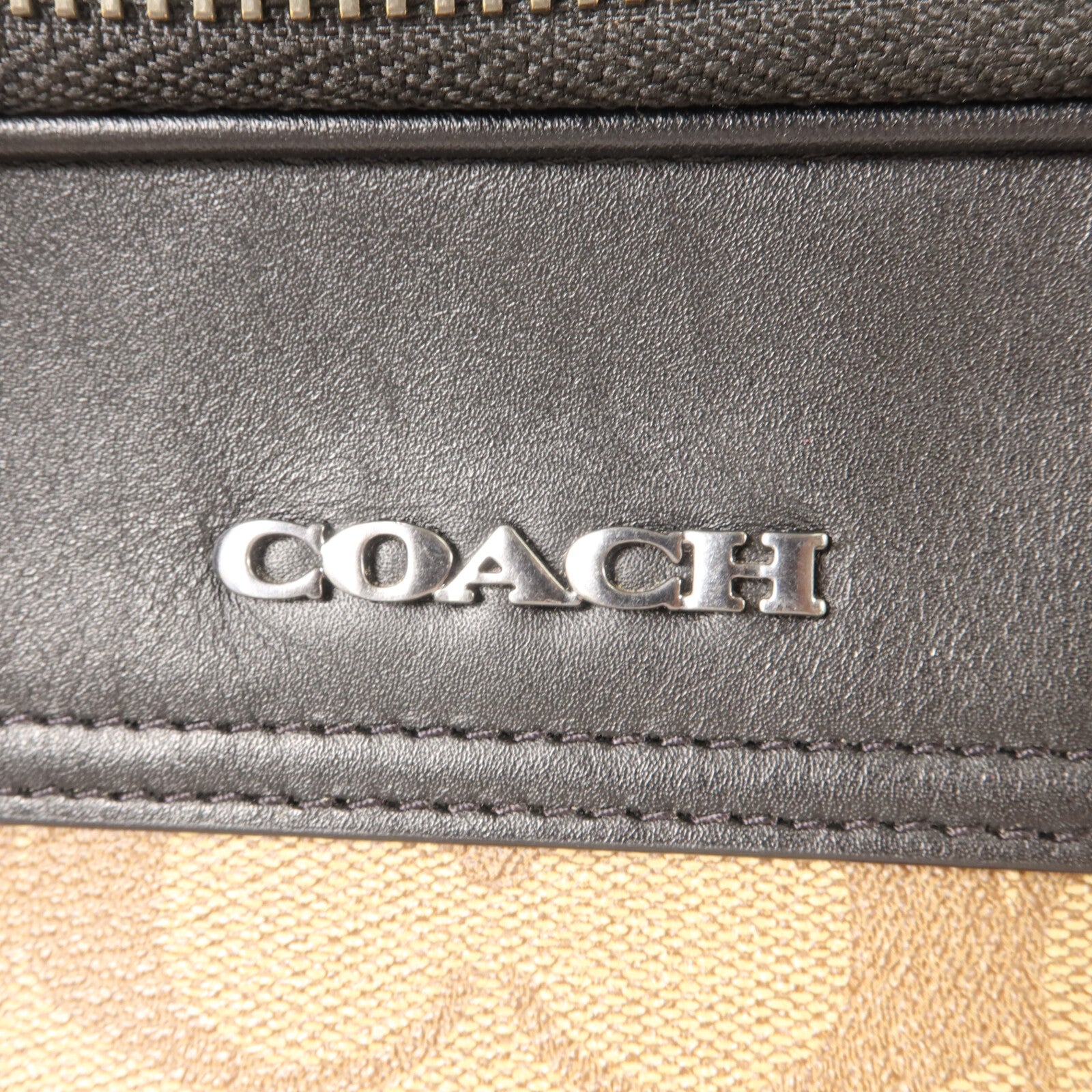 COACH 牛皮皮革/塗層帆布Shoulder Bag肩背袋