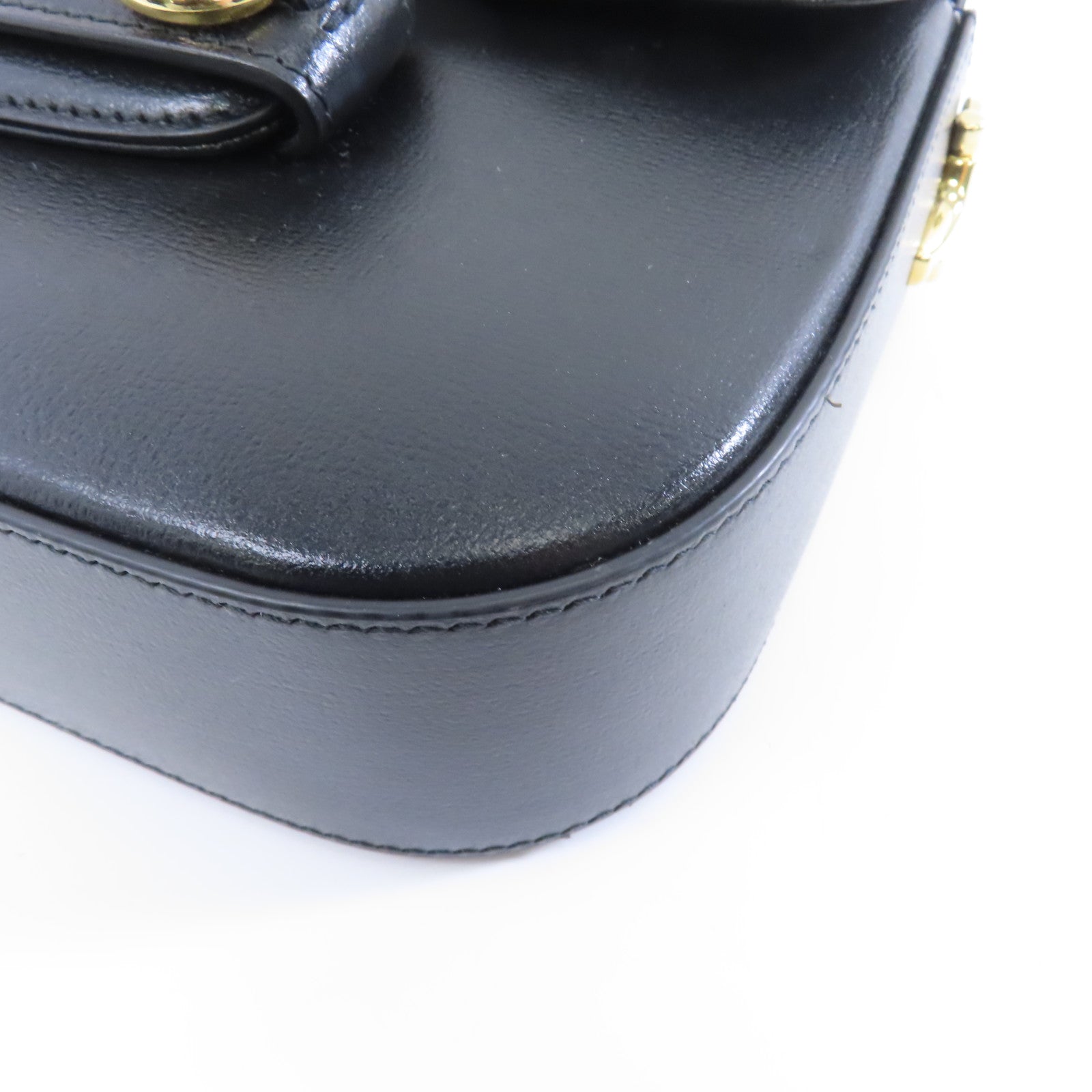 GUCCI 牛皮皮革Horsebit 1955 Mini Bag金扣肩背袋黑色