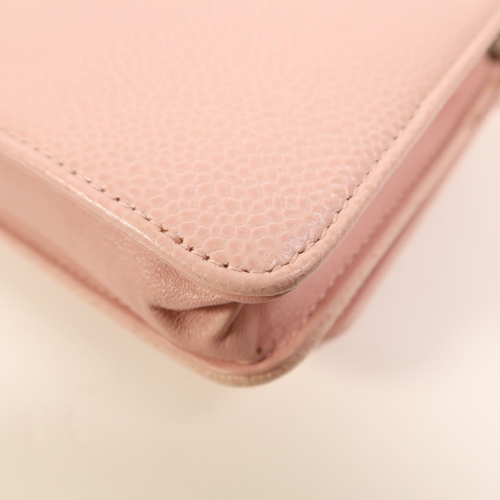 CHANEL 牛皮皮革WOC Wallet On Chain銀扣鏈帶肩背袋