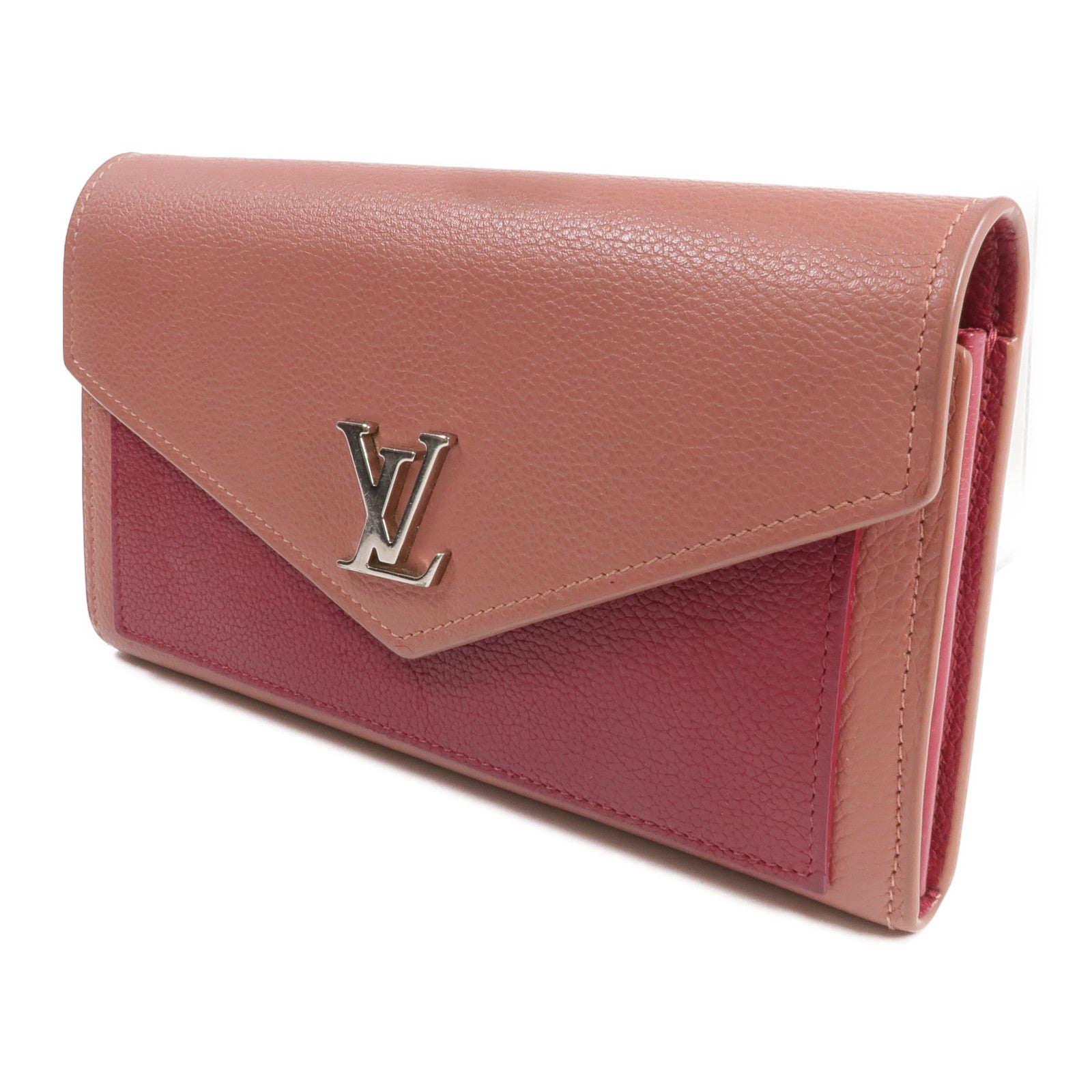 LOUIS VUITTON 牛皮皮革Portefeuille Mylockme銀扣長錢包