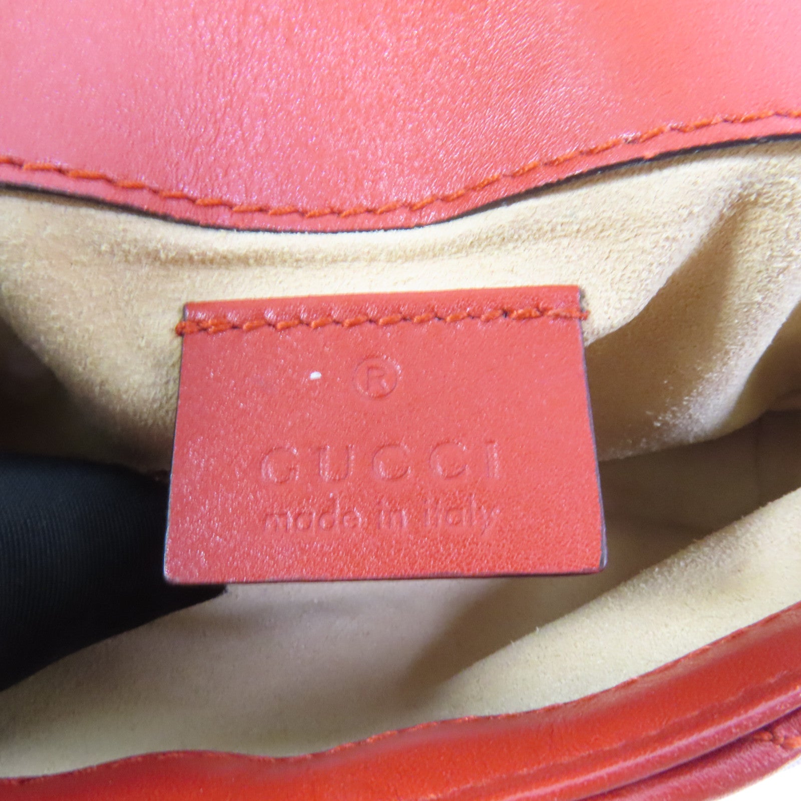 GUCCI 牛皮皮革GG Marmont Super Mini金扣鏈帶肩背袋