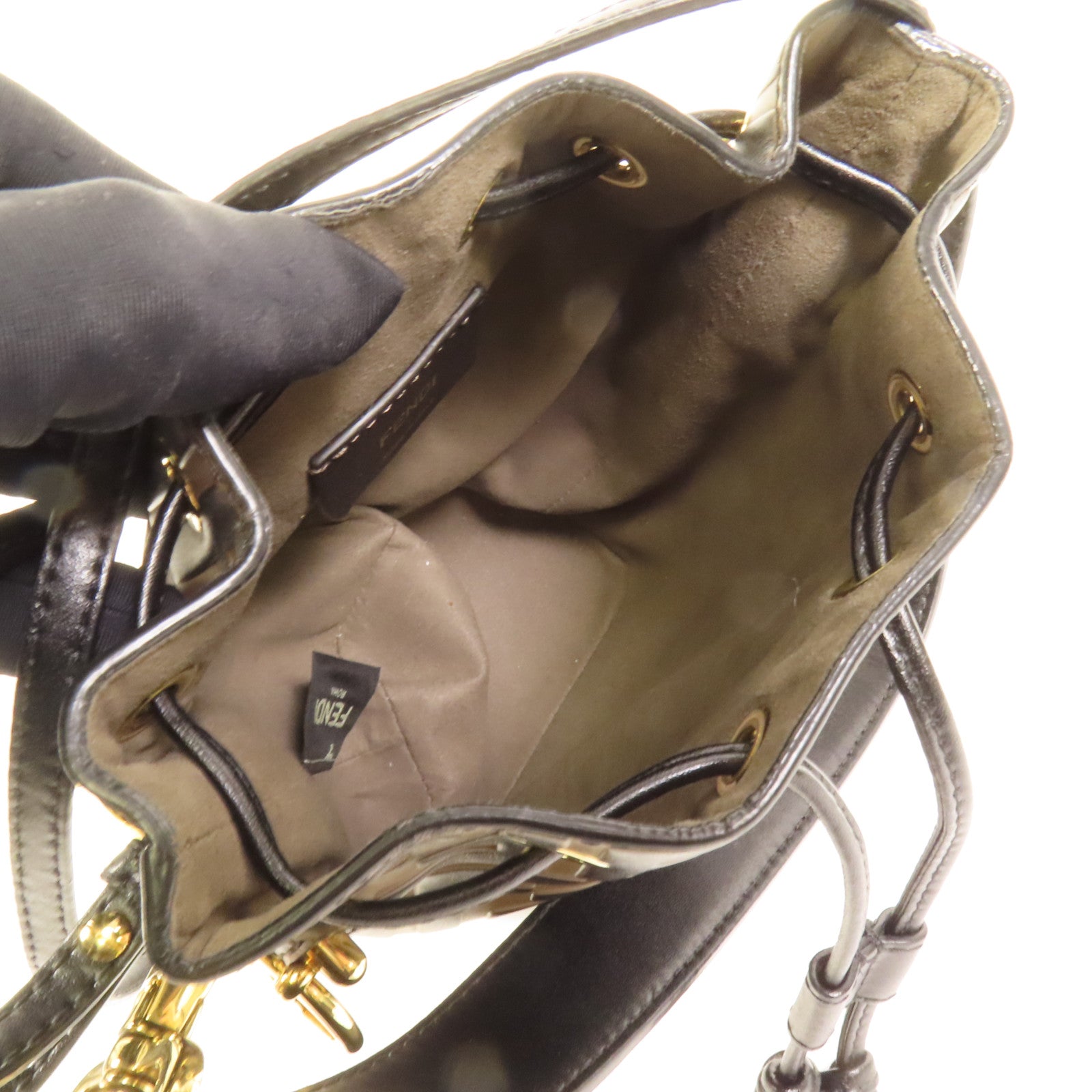 FENDI 牛皮皮革Mon Tresor金扣肩背袋