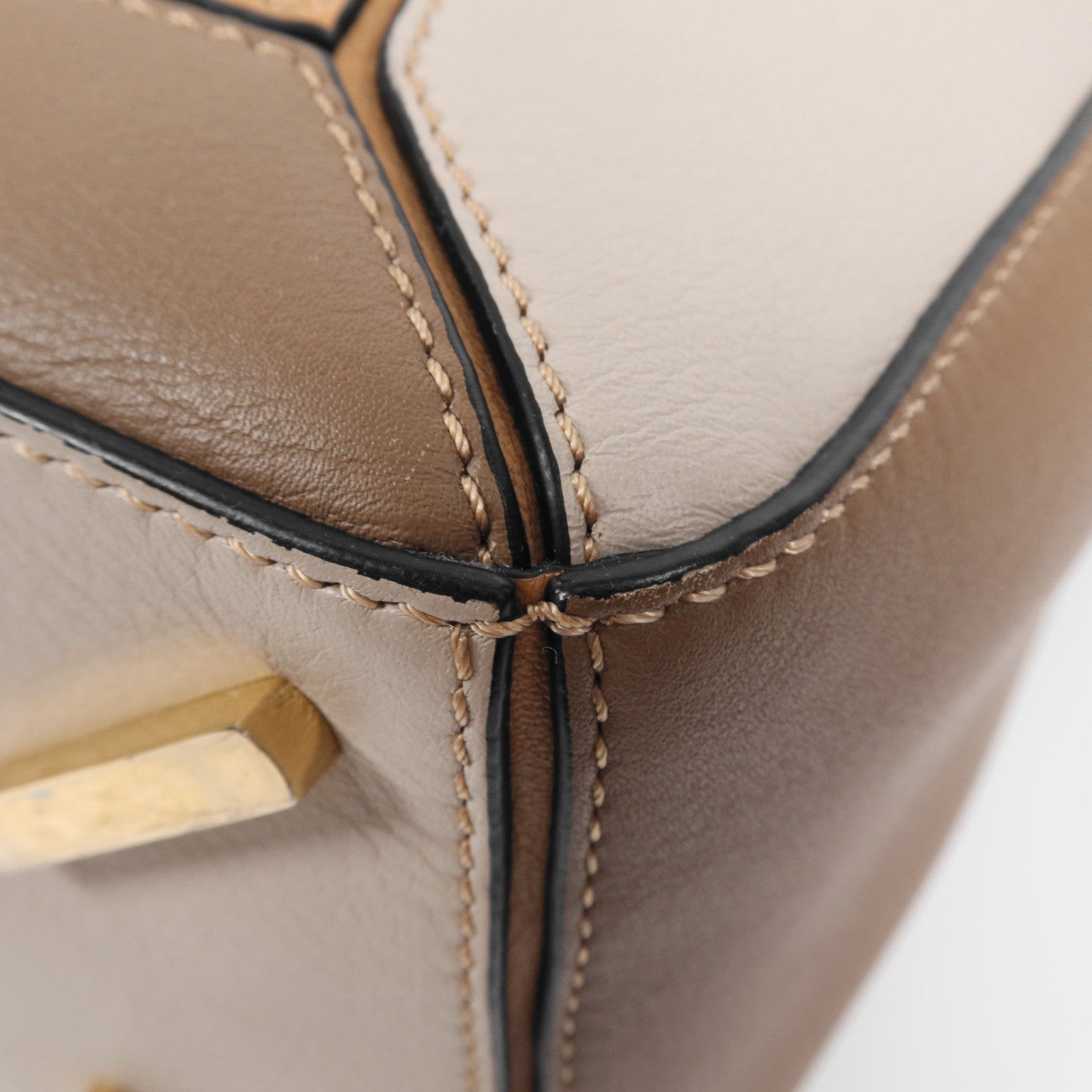 LOEWE 牛皮皮革Puzzle Medium金扣手挽肩背兩用袋