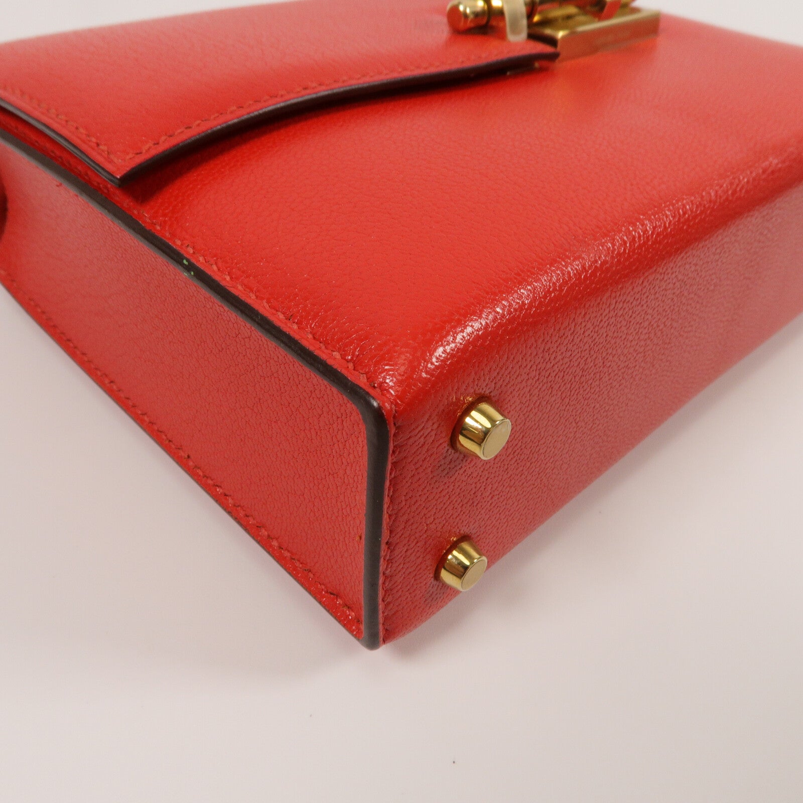 HERMES Chevre皮革Mini Verrou鏈帶肩背袋Rough de Coeur